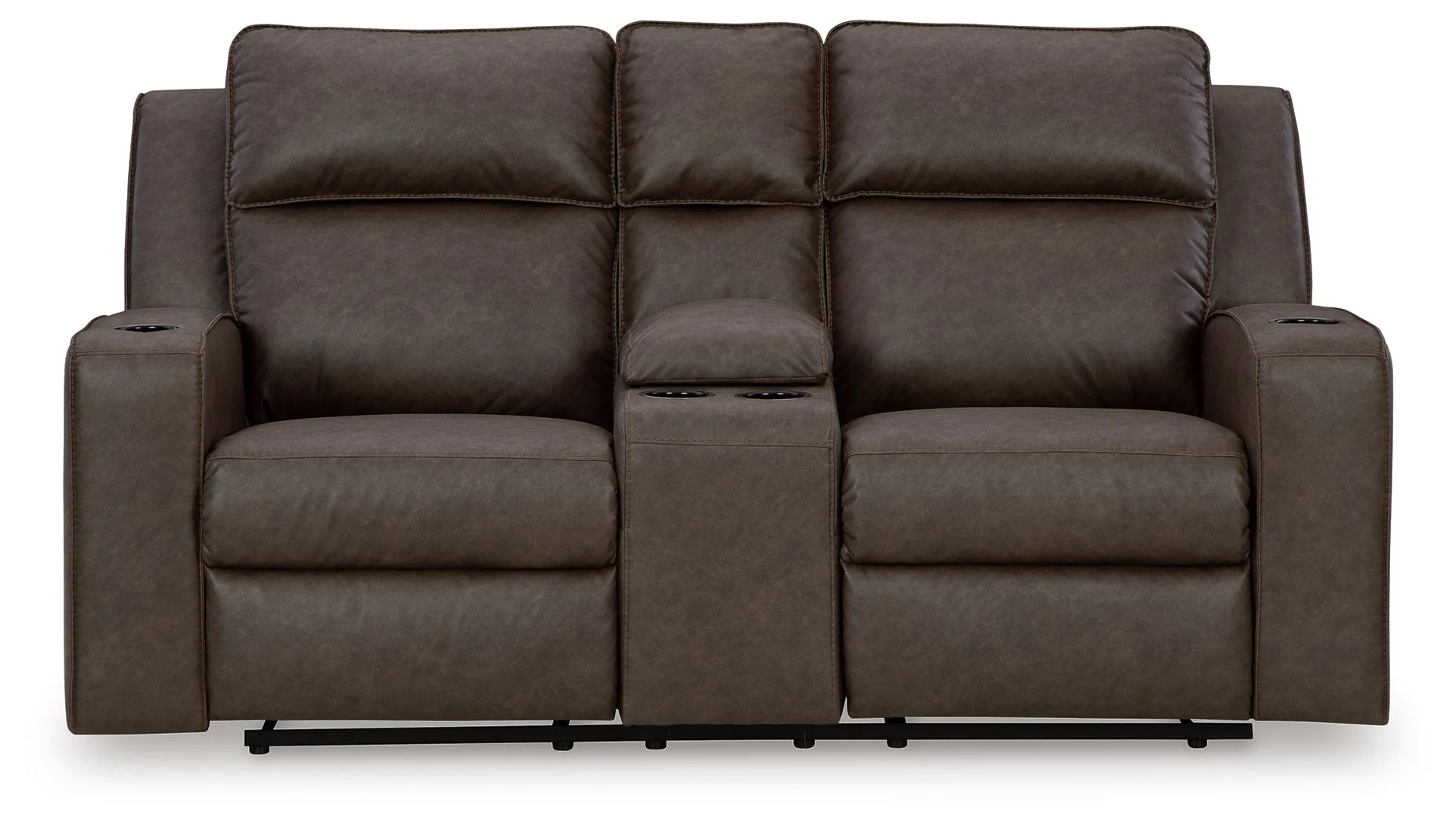Lavenhorne - Dbl Rec Loveseat W/Console - Granite - Image 2