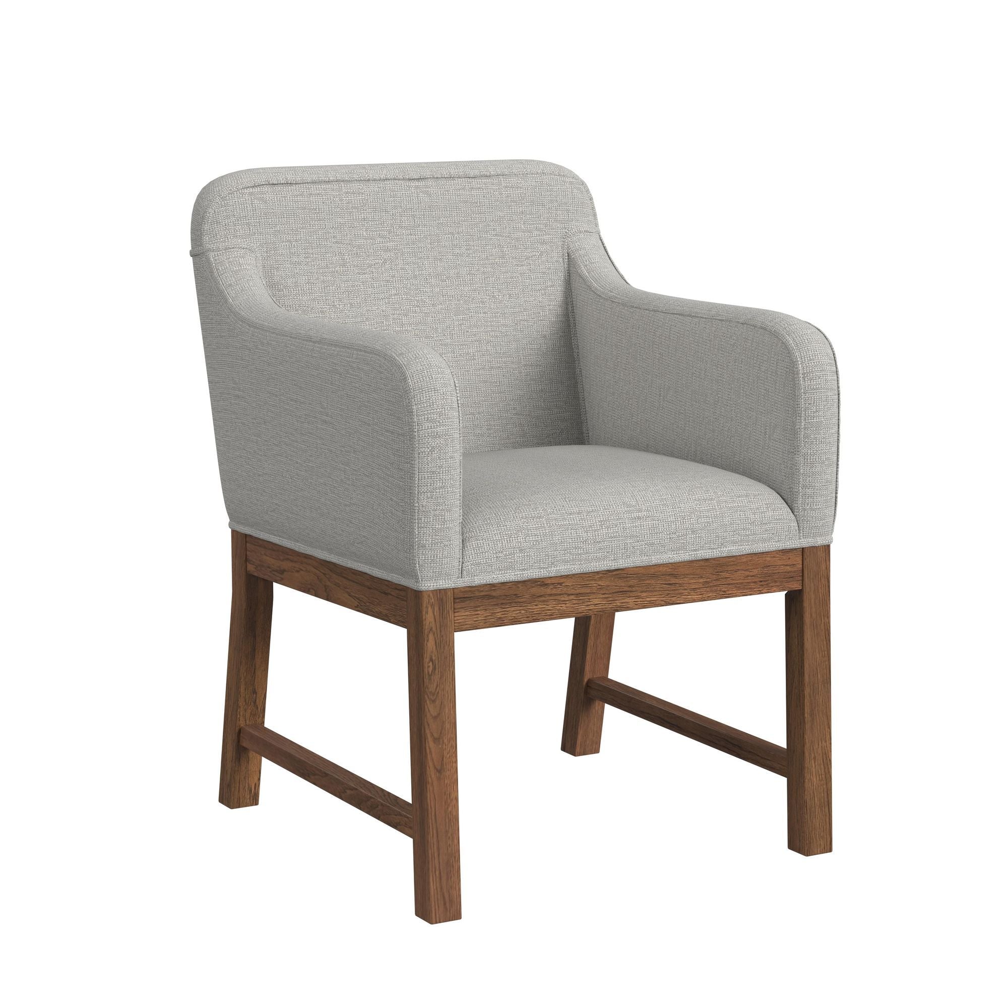 Glinda - Upholstered Fabric Dining Chair (Set of 2) - Brown / Light Gray - Image 3