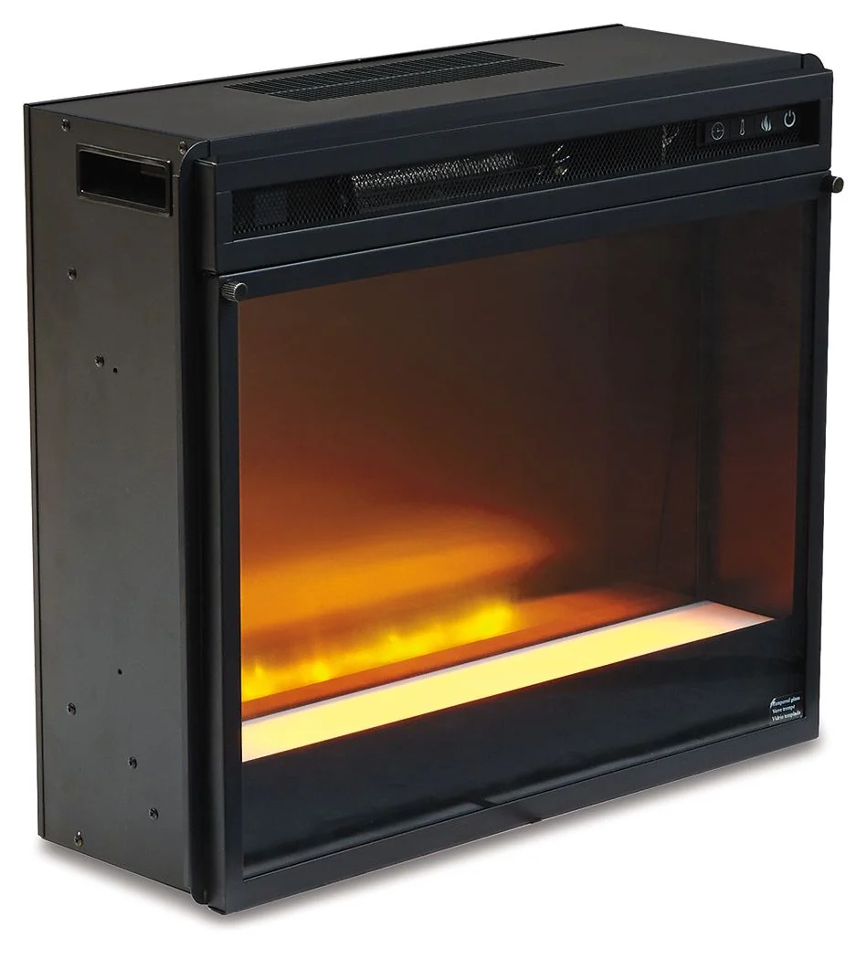 Entertainment Accessories – Fireplace Insert Glass/Stone – Black