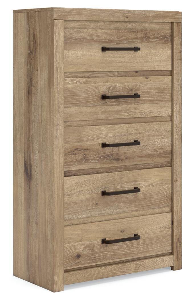 Brozmont – Five Drawer Chest – Tan