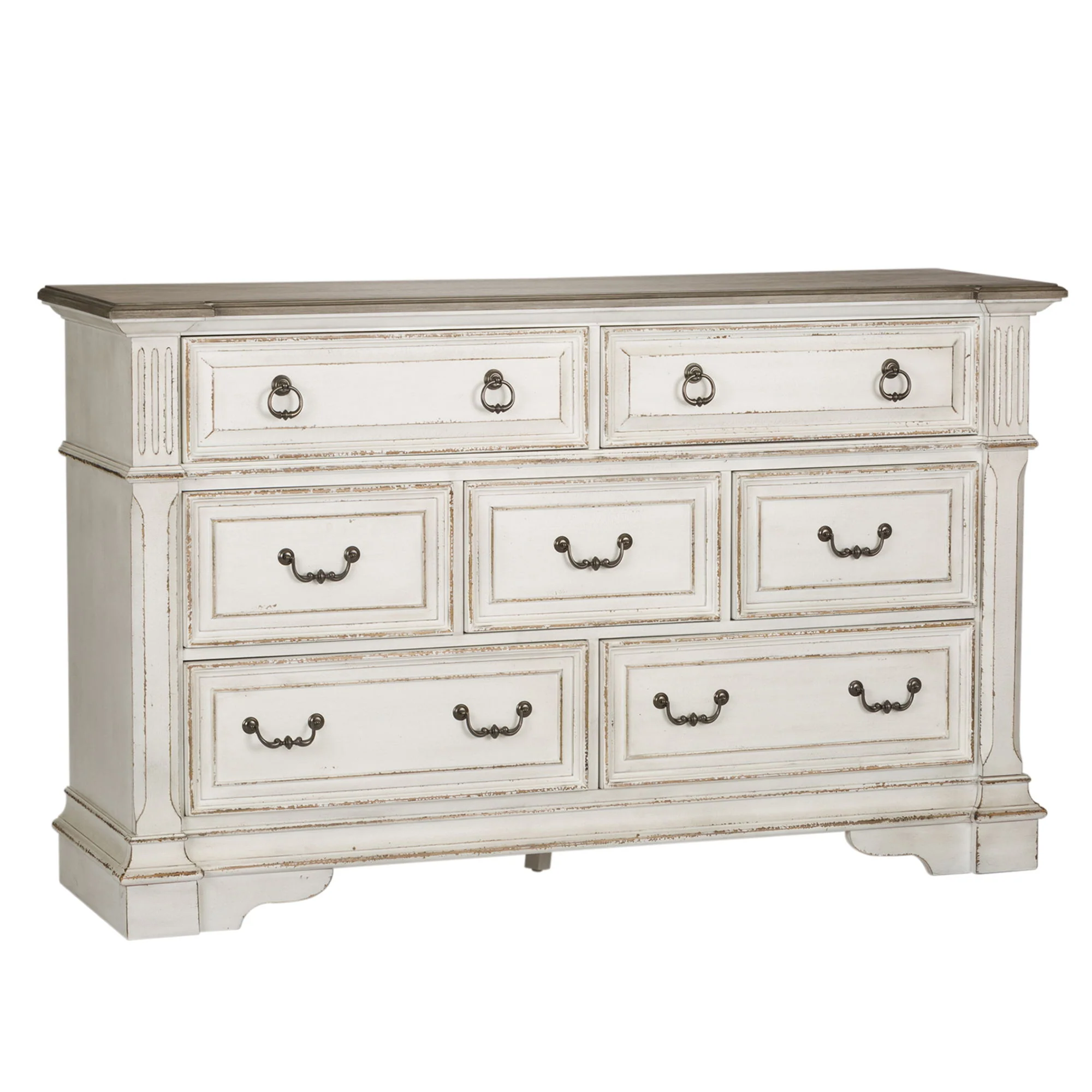 Abbey Park - 7 Drawer Dresser - Antique White - Image 3