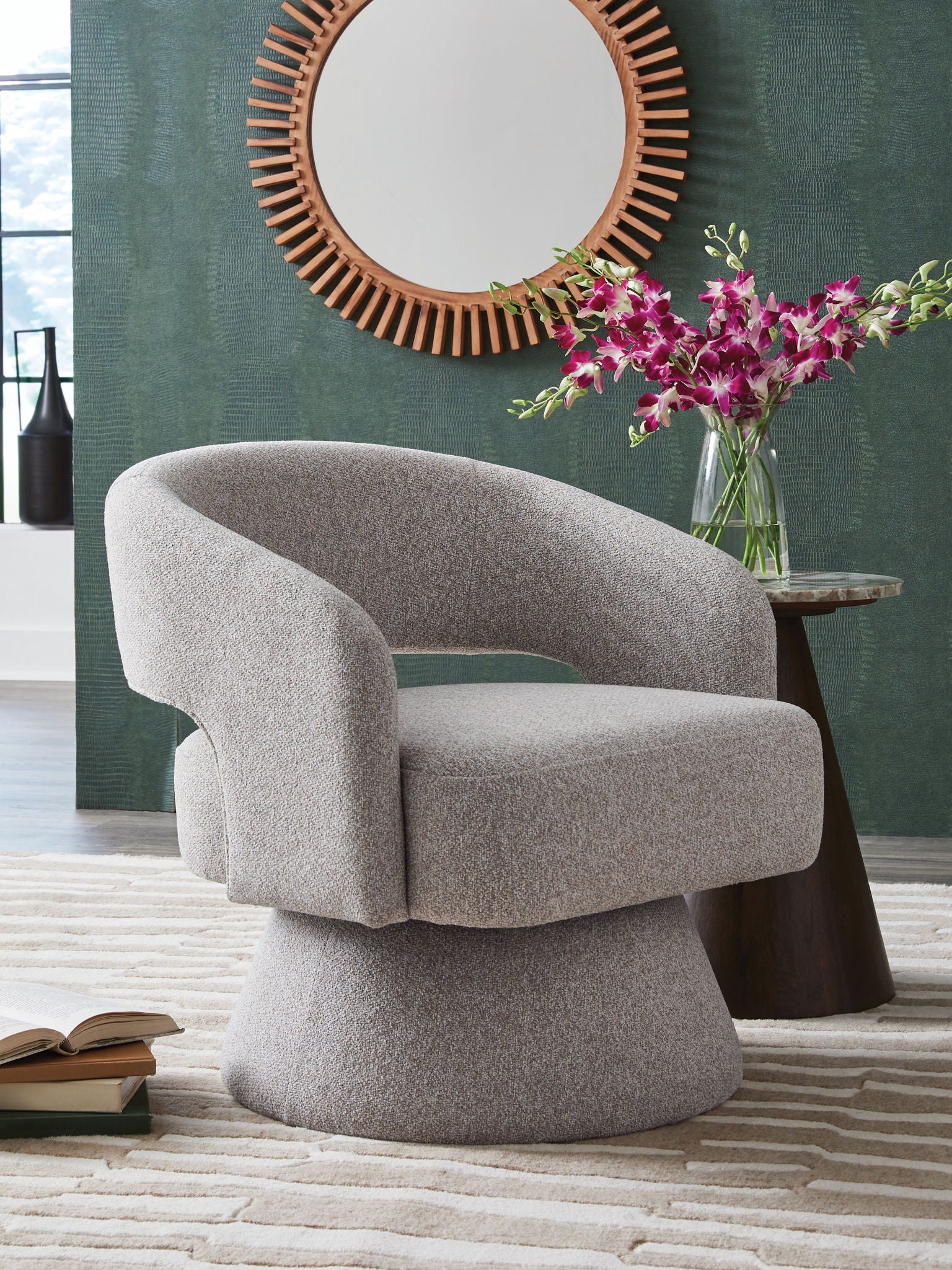 Nashkins - Swivel Accent Chair - Pebble - Image 3