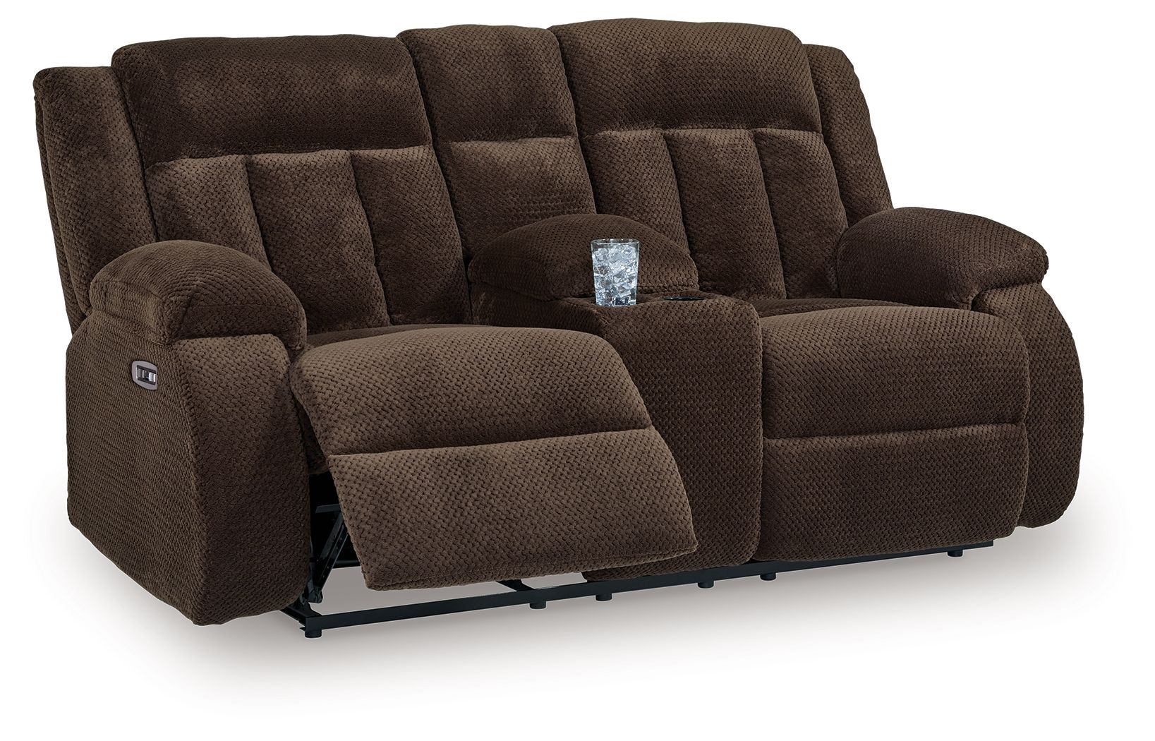 Free Wake – Double Relcining Power Loveseat With Console – Chocolate