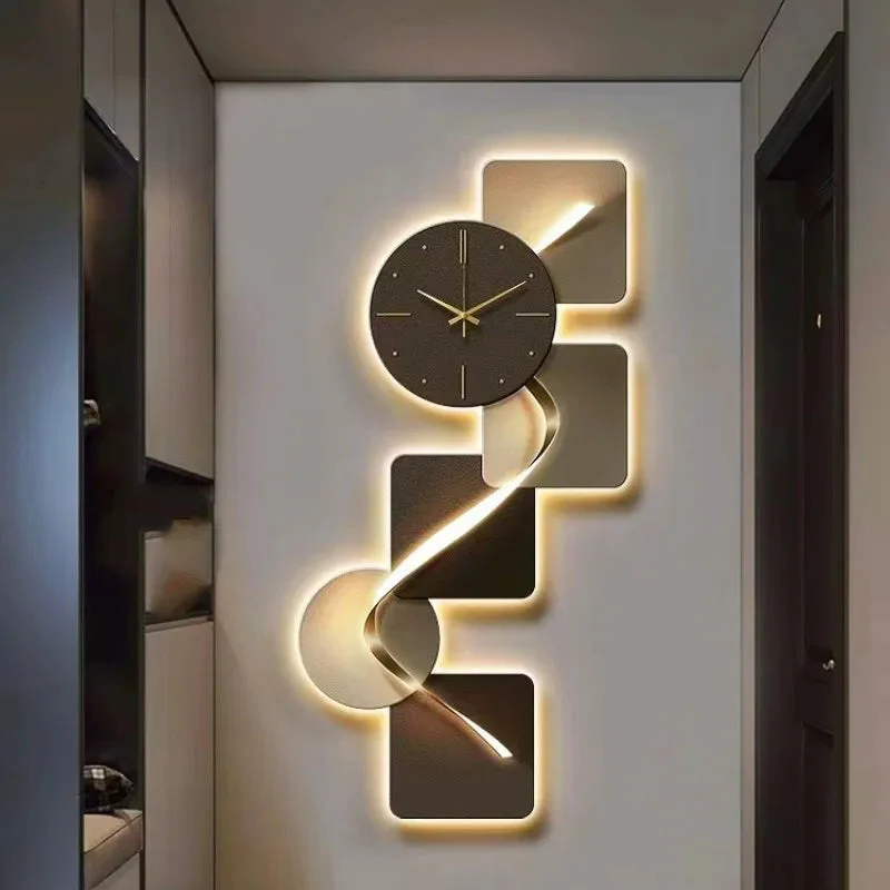Modern Handcrafted Geometric LED Clock - Image 3