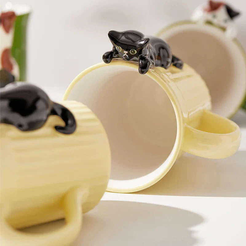 Hanging in There Cat Ceramic Mug - Image 2