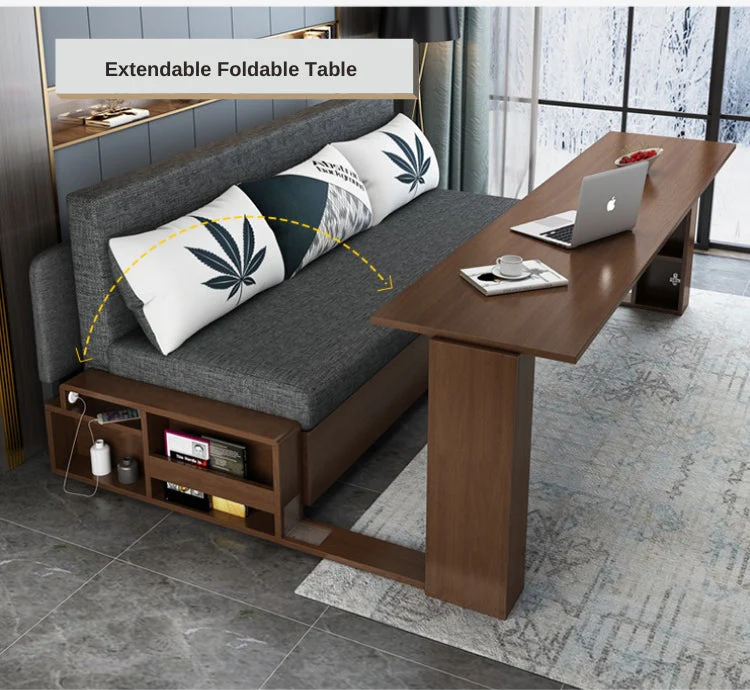Desk Compact Multifunctional Wooden Minimalist Sofa Bed - Image 3