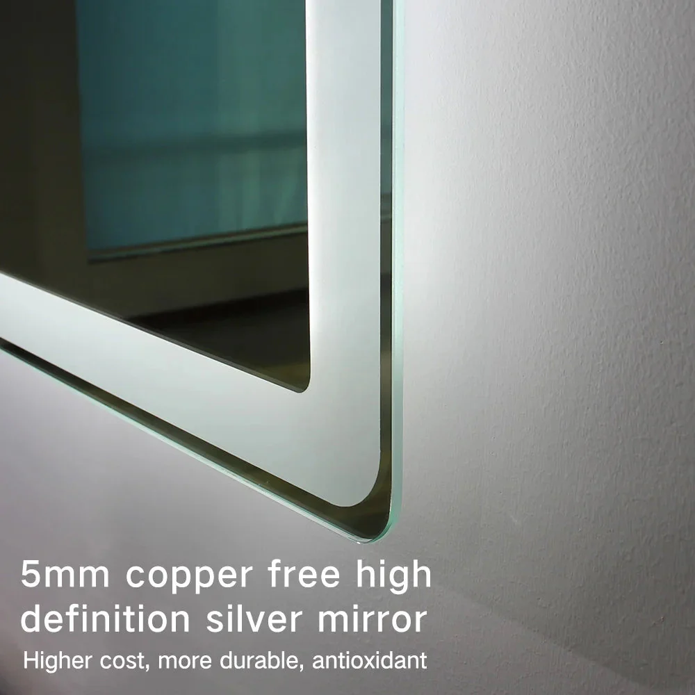 Frameless Smart LED Bluetooth Bathroom Mirror - Image 2