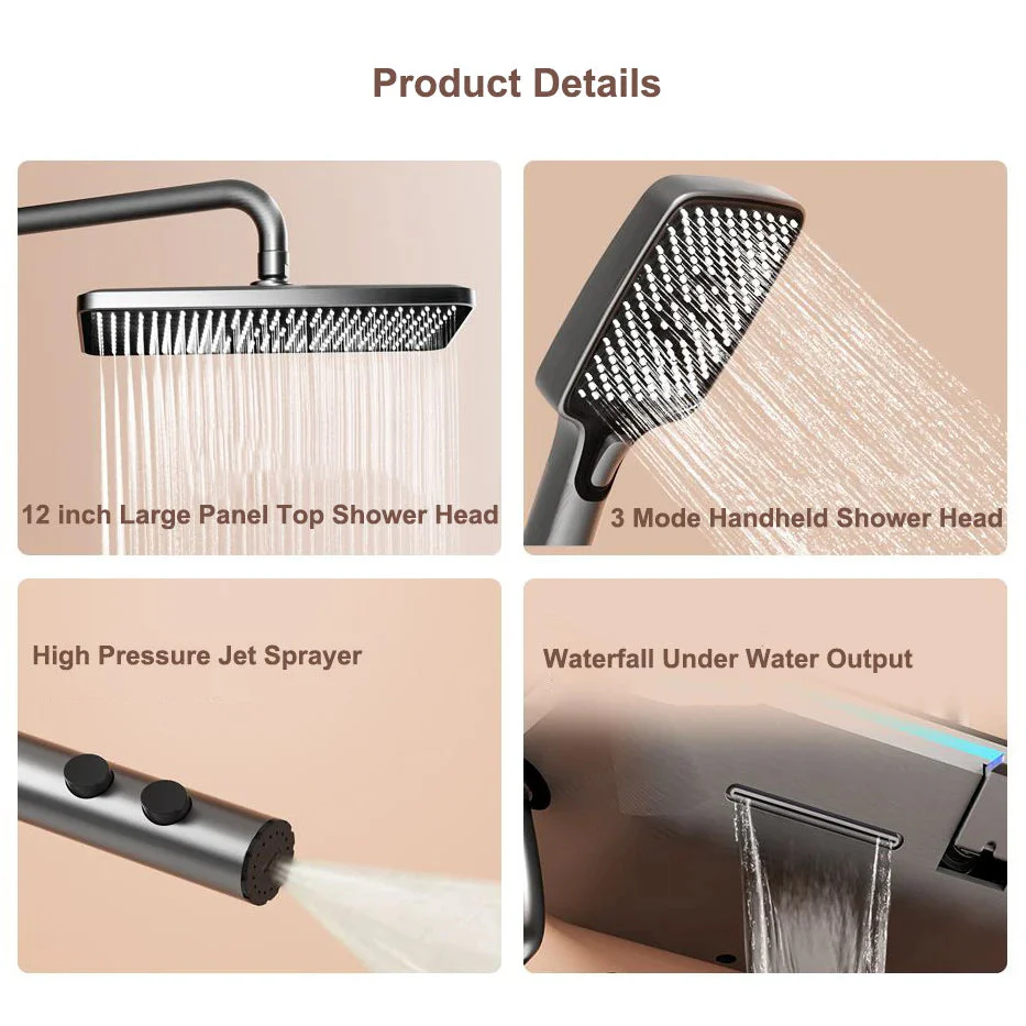 Digital Thermostatic High-Pressure Flow Shower Set - Image 3