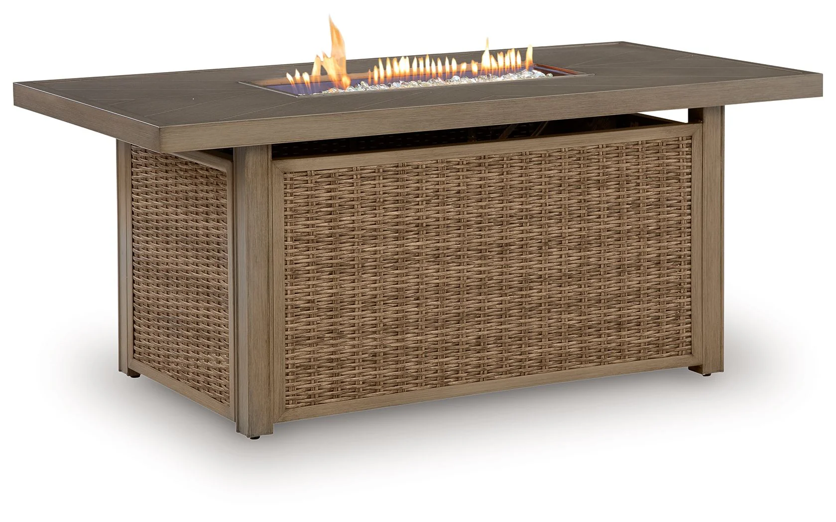 Laguna Heights - Rectangular Fire Pit Table - Beige - Image 2