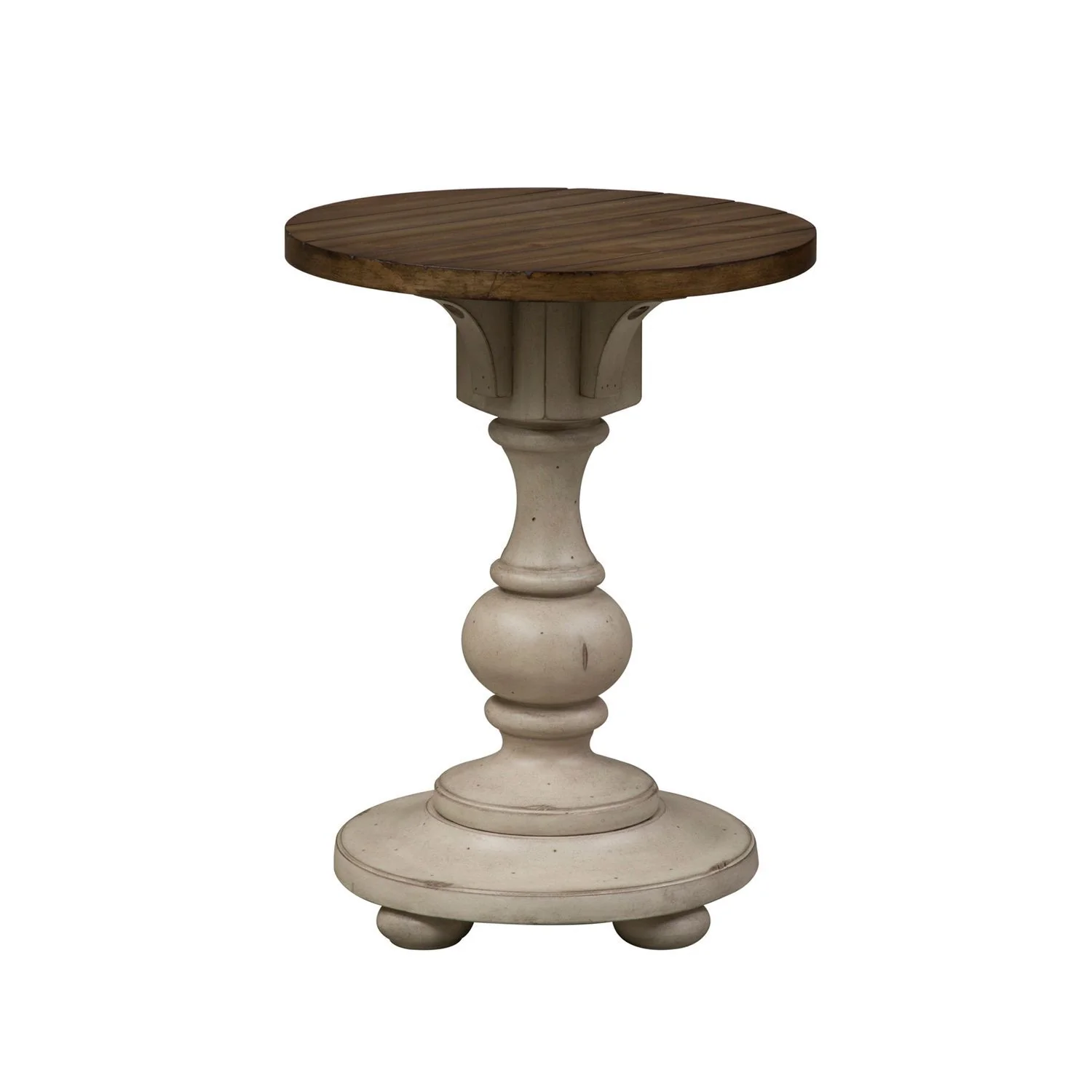 Morgan Creek - Chair Side Table - Antique White / Wirebrushed Tobacco Accents - Image 3