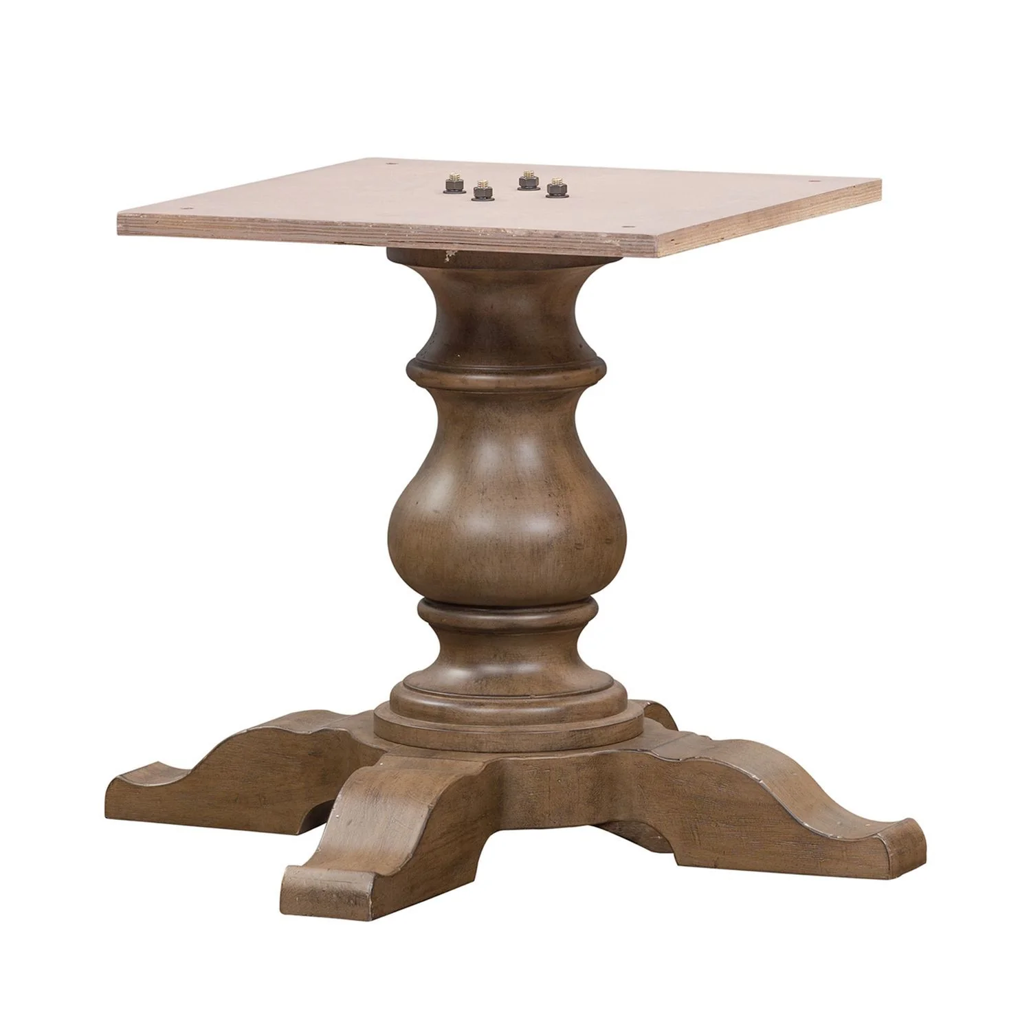 Americana Farmhouse - 5 Piece Pedestal Table Set (Upholstered Shelter Side Chairs) - Dusty Taupe - Image 2