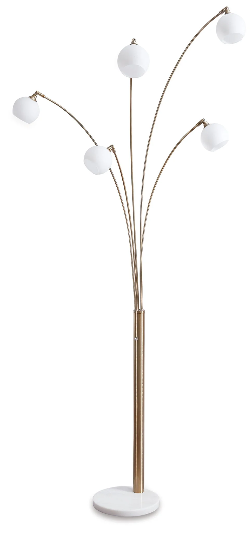 Taliya – Metal Arc Lamp  – Champagne / White