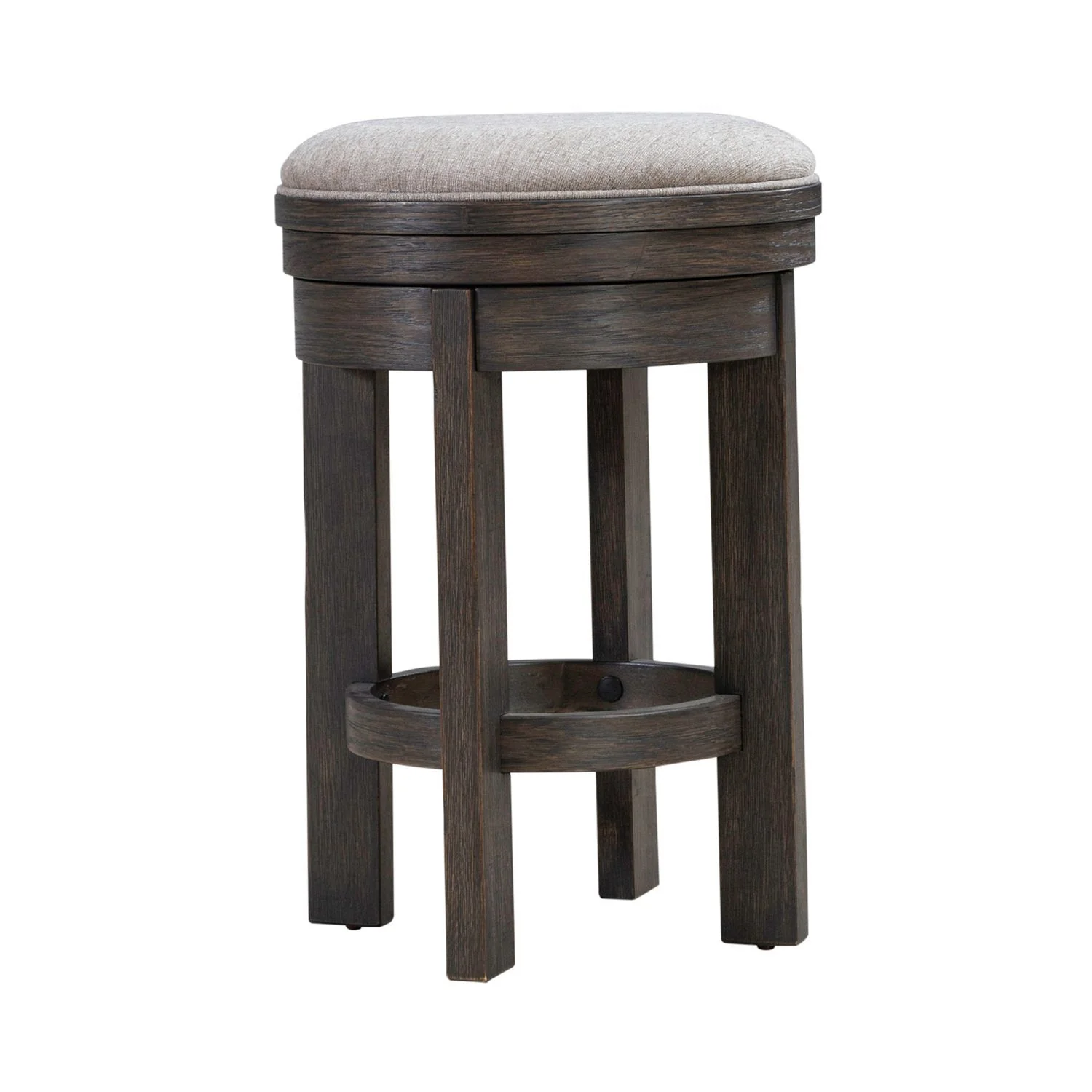 Lennox Hill - Upholstered Swivel Console Stool - Bark - Image 3