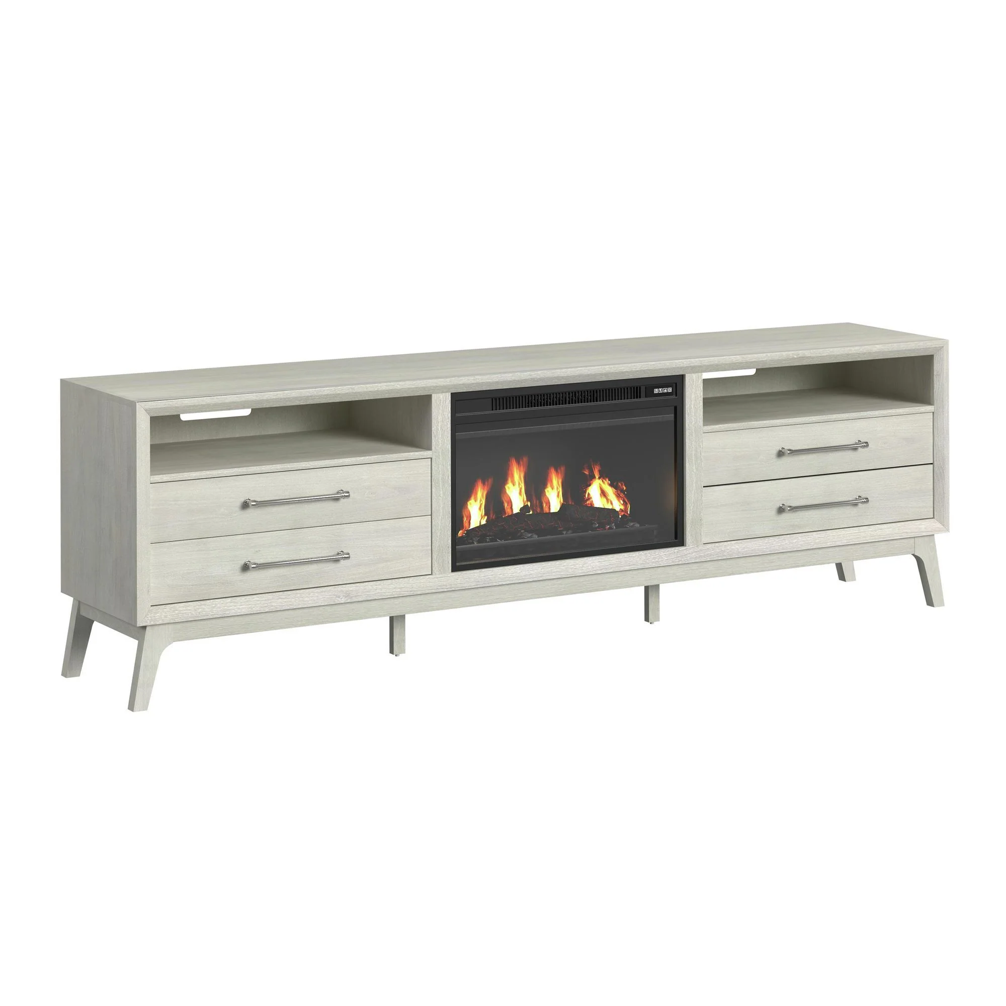 Westland – TV Console With Fireplace Insert – Almond