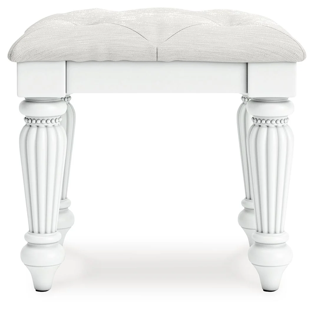 Kozlani – Vanity Upholstered Stool – White