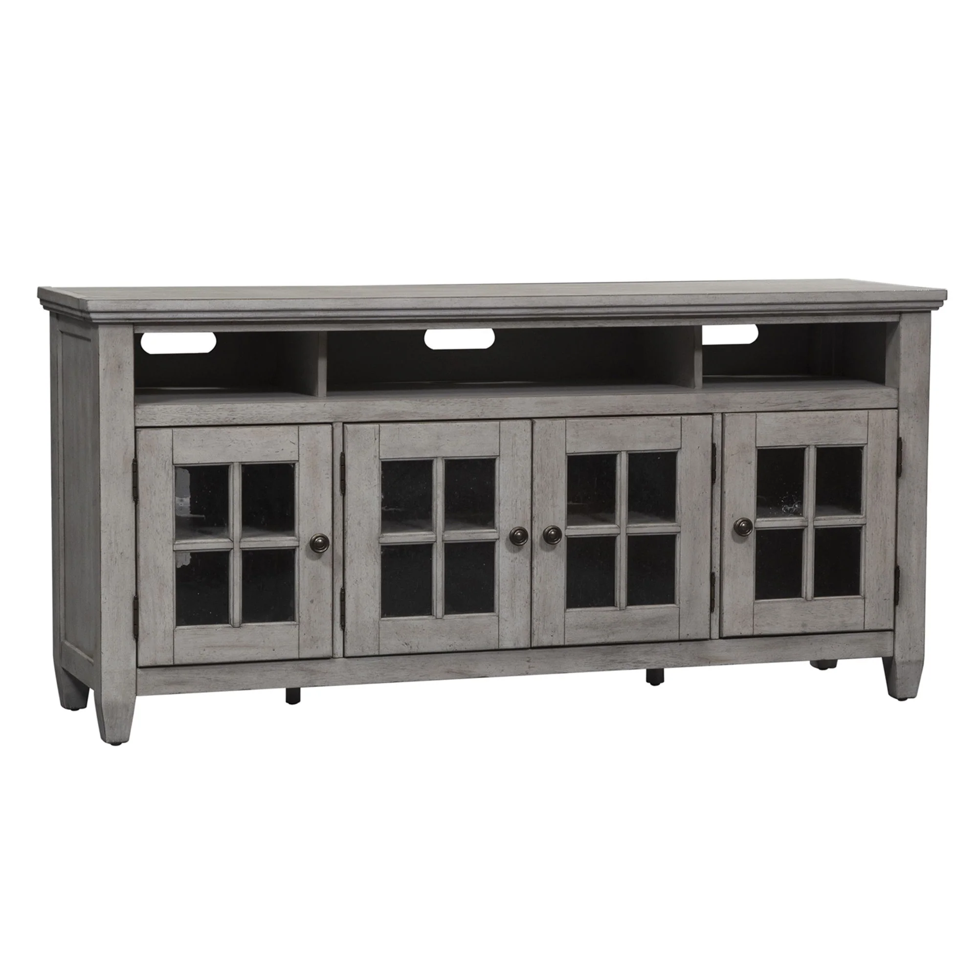 Heartland - Entertainment TV Stand - Antique White / Tobacco Tops - Image 3