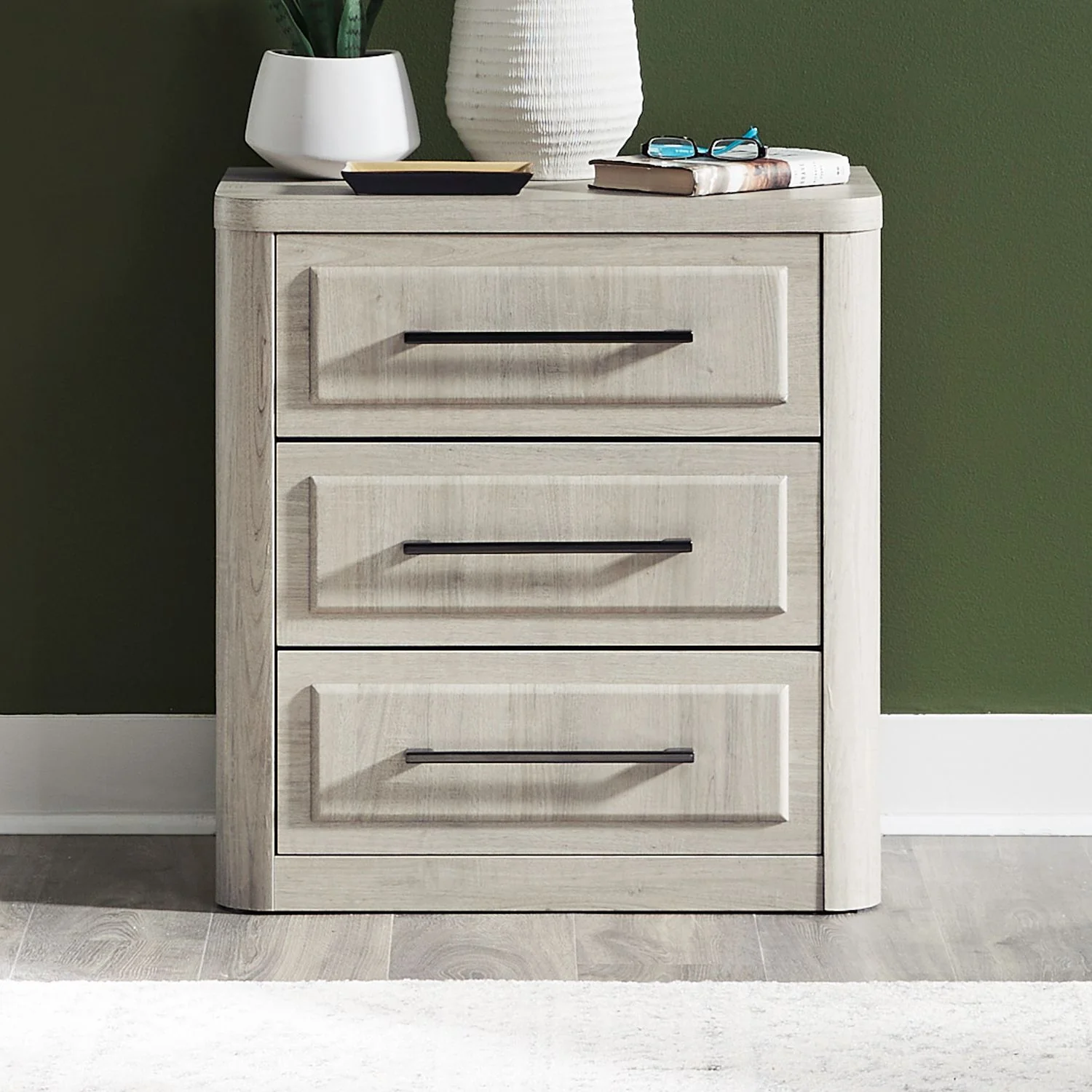 Modern Play - Nightstand With Charging Station - Natural White - Image 1