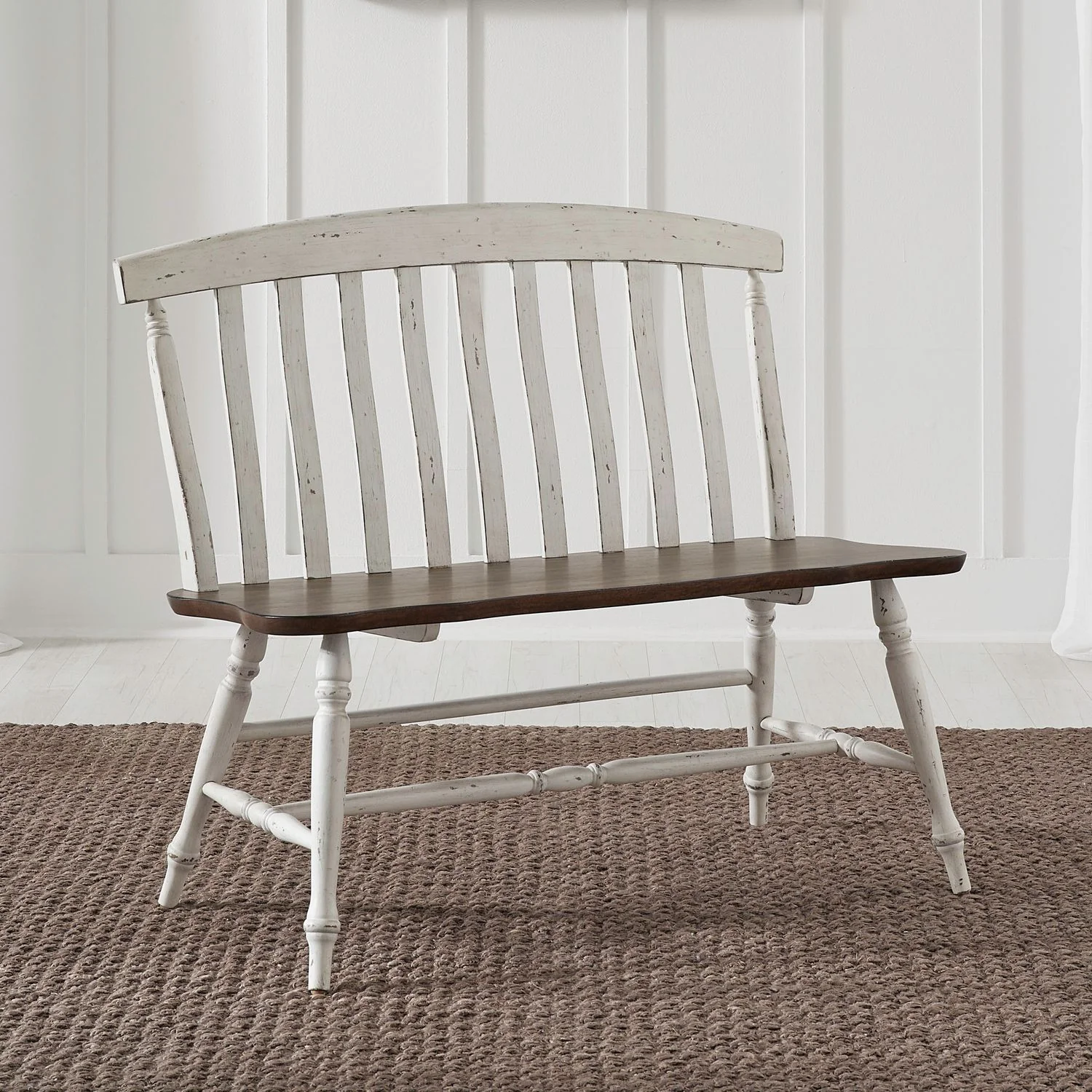 Al Fresco - Slat Back Bench - Graphite & Whitestone - Image 1