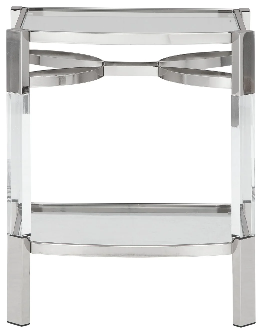 Chaseton – Accent Table – Clear / Silver Finish
