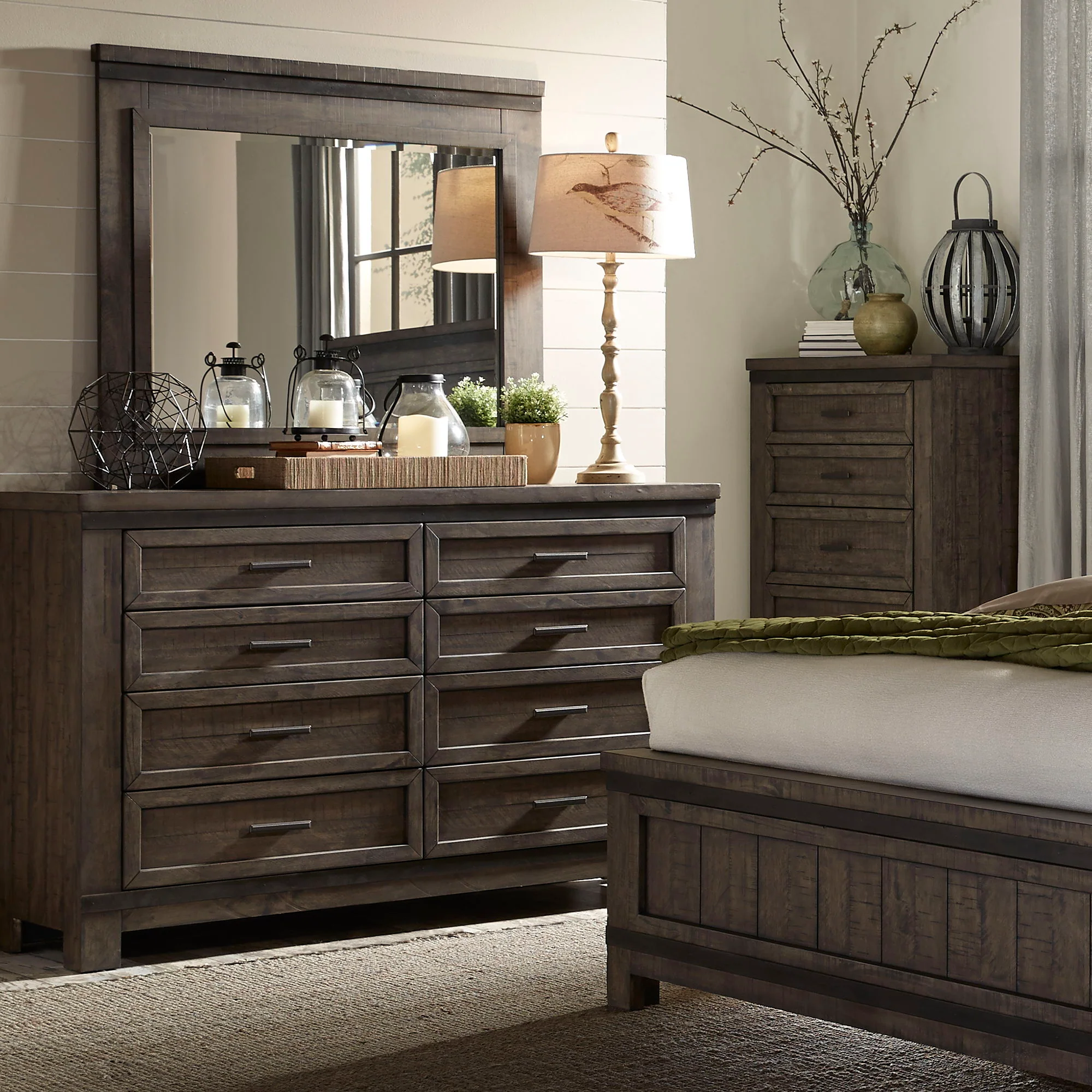 Thornwood Hills - Panel Bed, Dresser & Mirror - Image 3