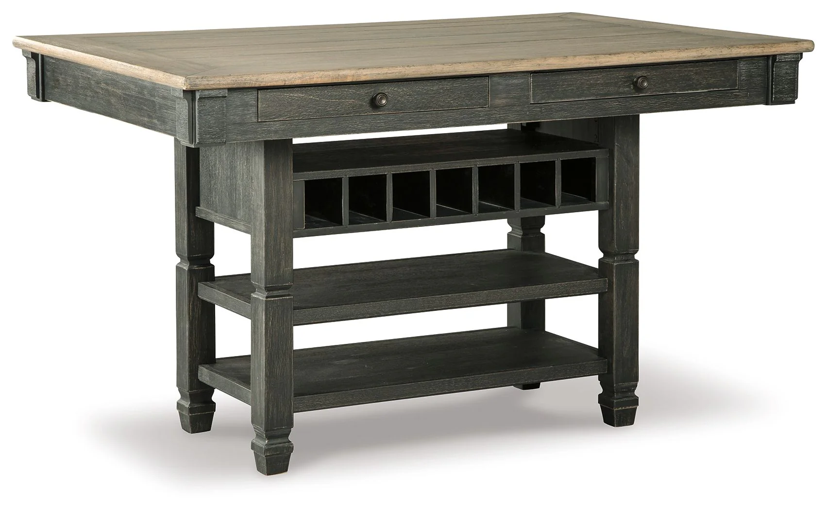Tyler Creek – Rectangular Dining Room Counter Table – Black / Gray