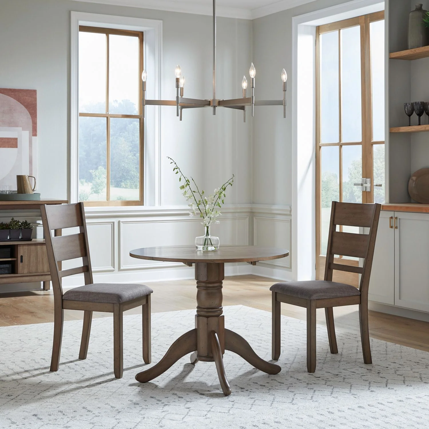 Brook Bay - 3 Piece Dining Room Drop Leaf Table Set - Image 2