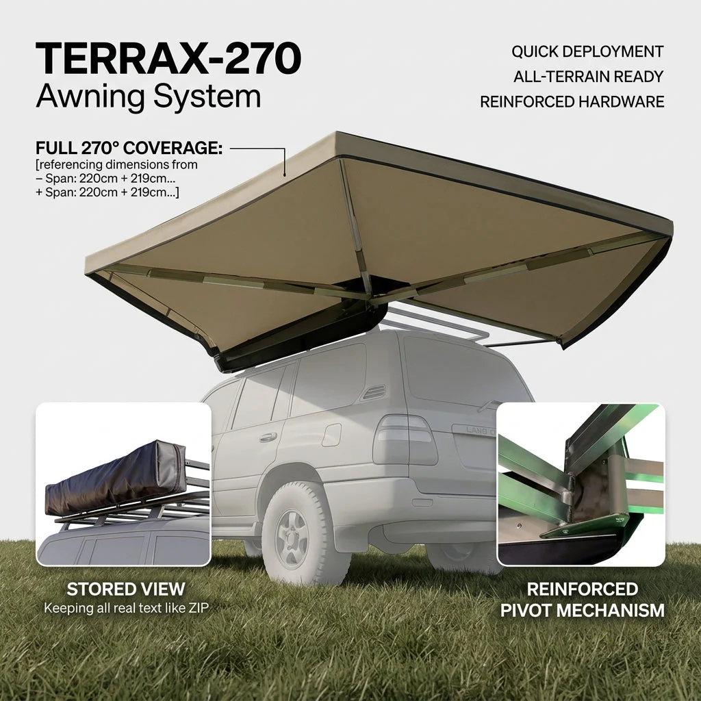 All-Season Camping Retractable Car Roof Sunshade - Image 2