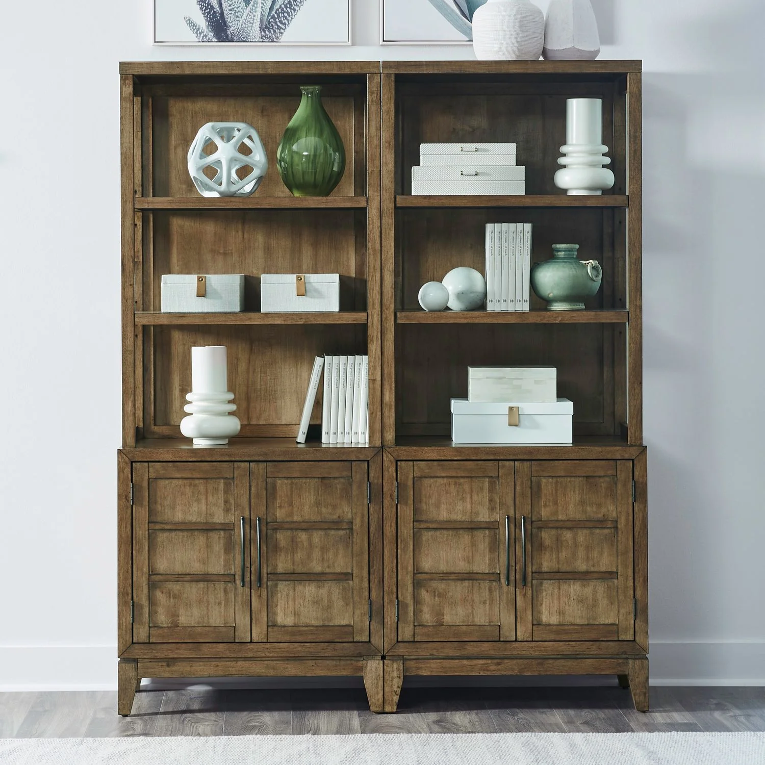 Shaker Lakes – Bunching Bookcase (Set of 2) – Harvest Brown