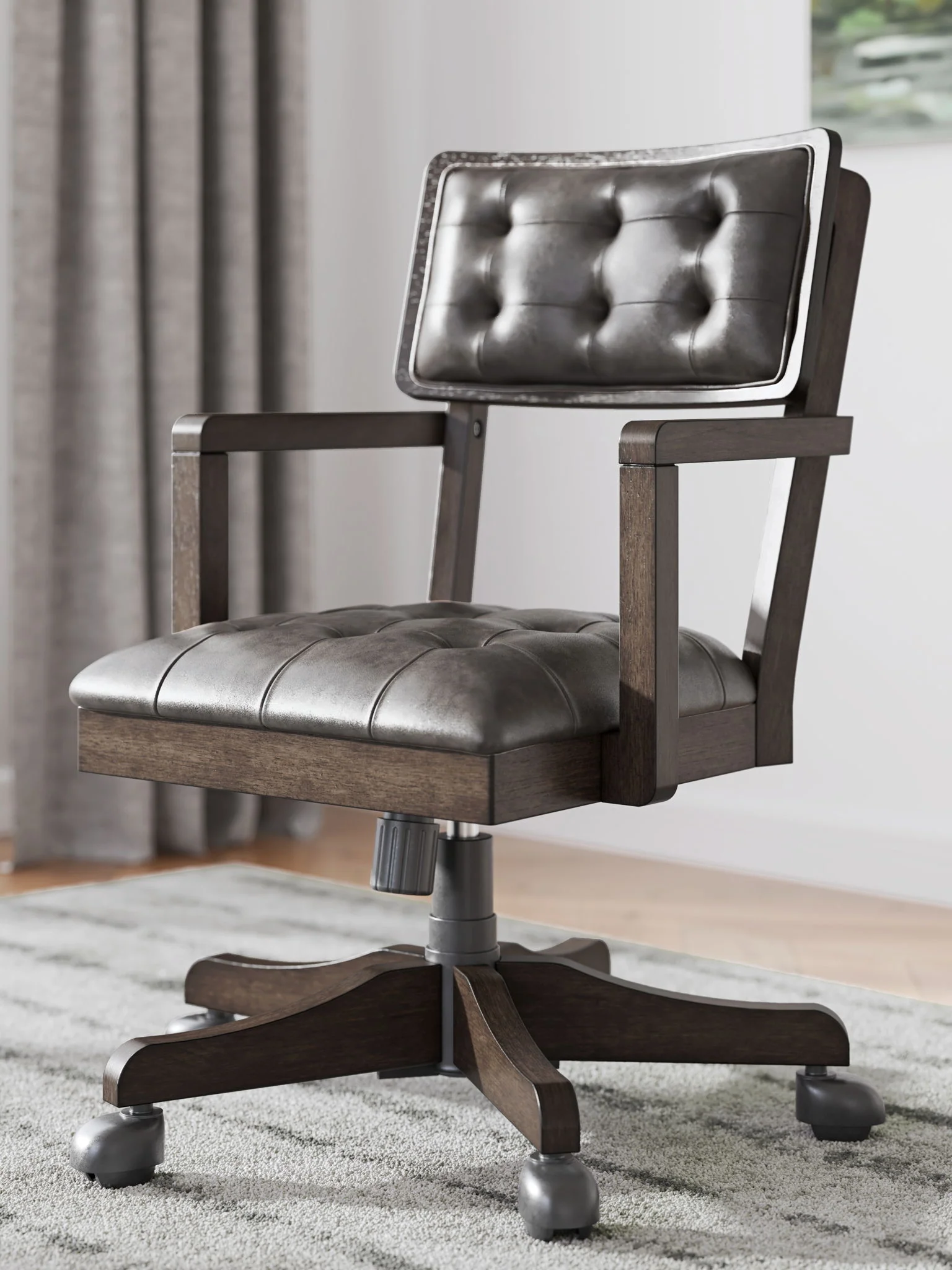 Breckington - Home Office Desk Chair - Dark Brown - Image 2