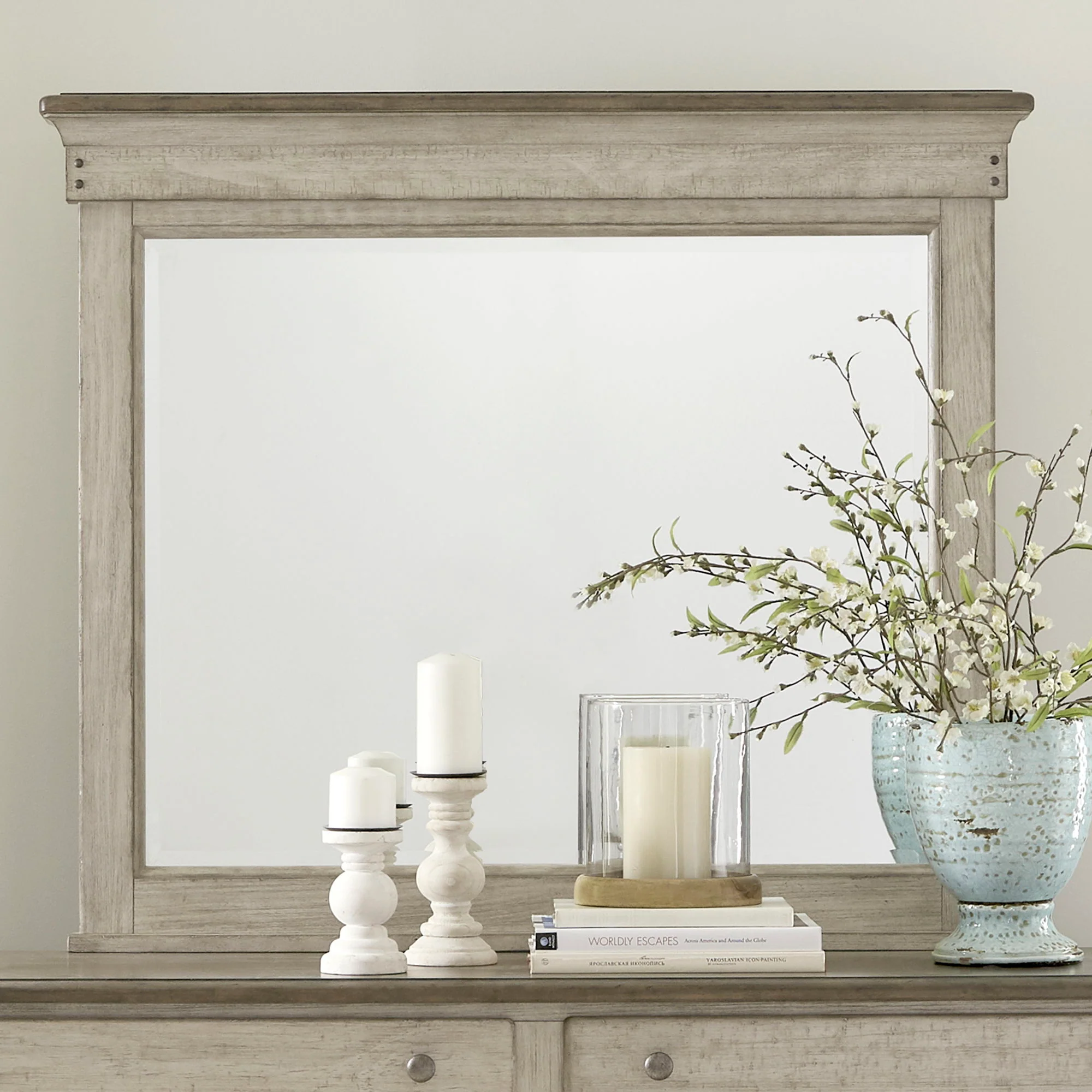 Ivy Hollow – Landscape Mirror – Weathered Linen / Dusty Taupe