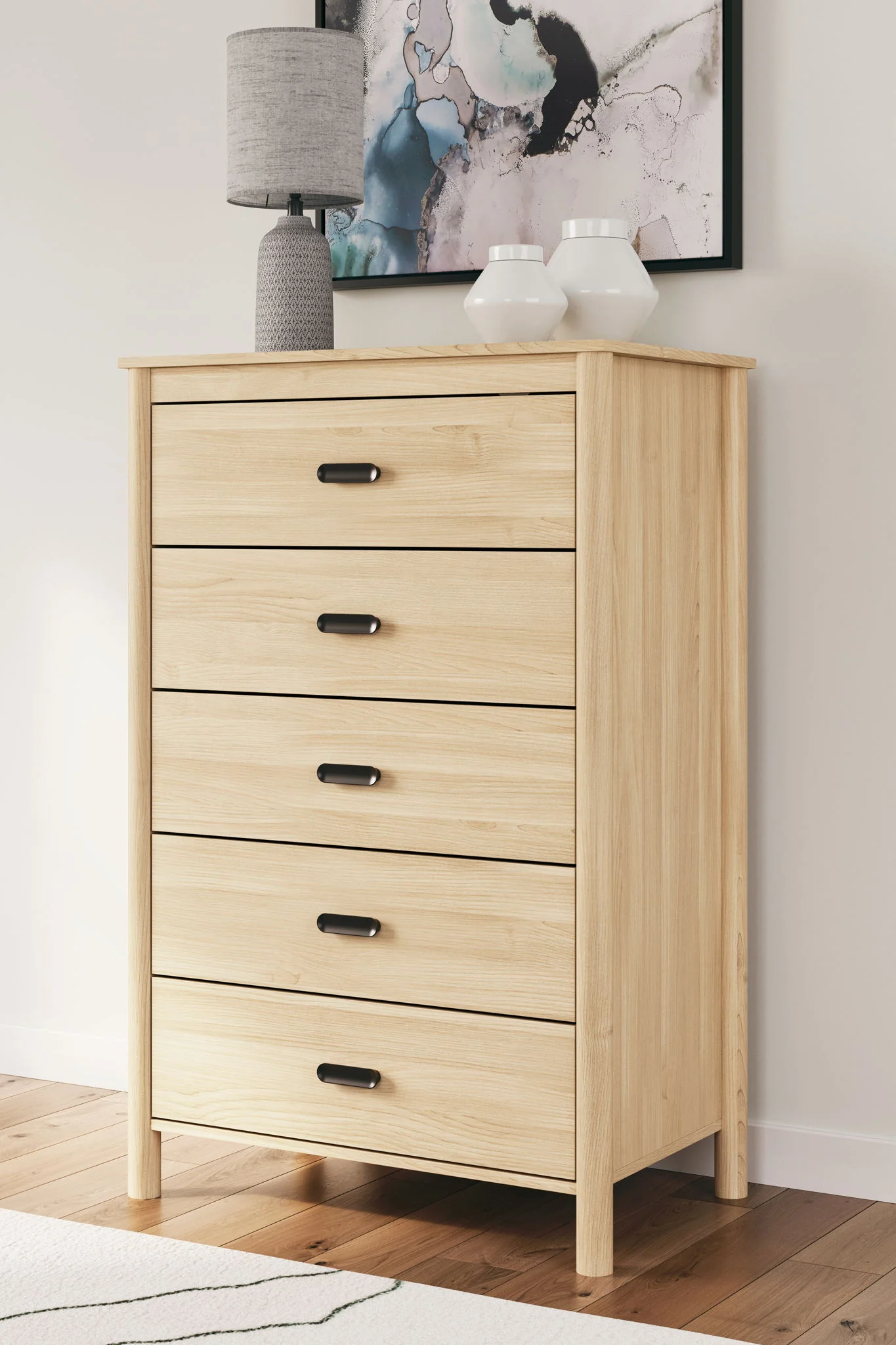 Cabinella - Five Drawer Chest - Tan - Image 2