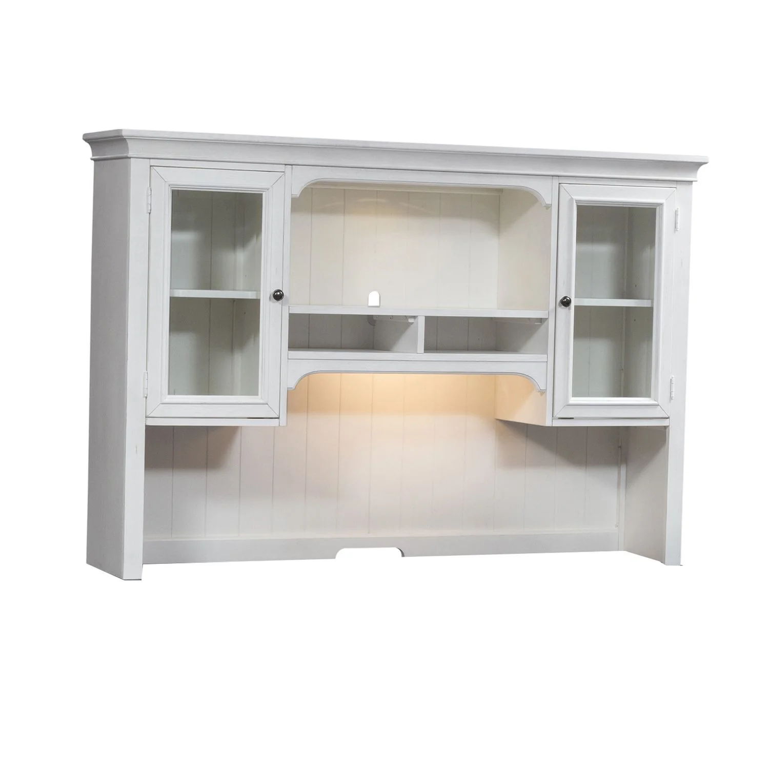 Allyson Park - Jr Executive Credenza Hutch - Wirebrushed White / Charcoal - Image 3
