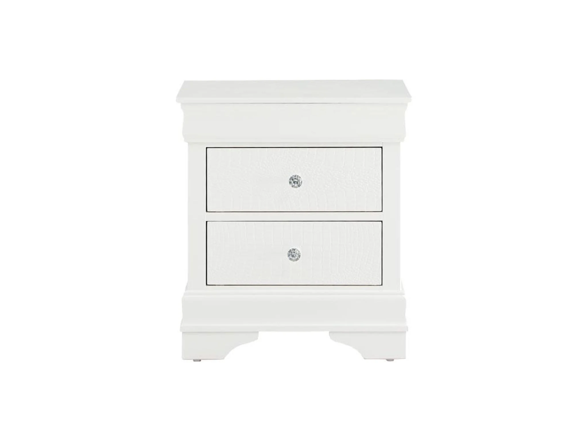 Global Pompei - 2 Drawer Nightstand - Metallic White - Image 1