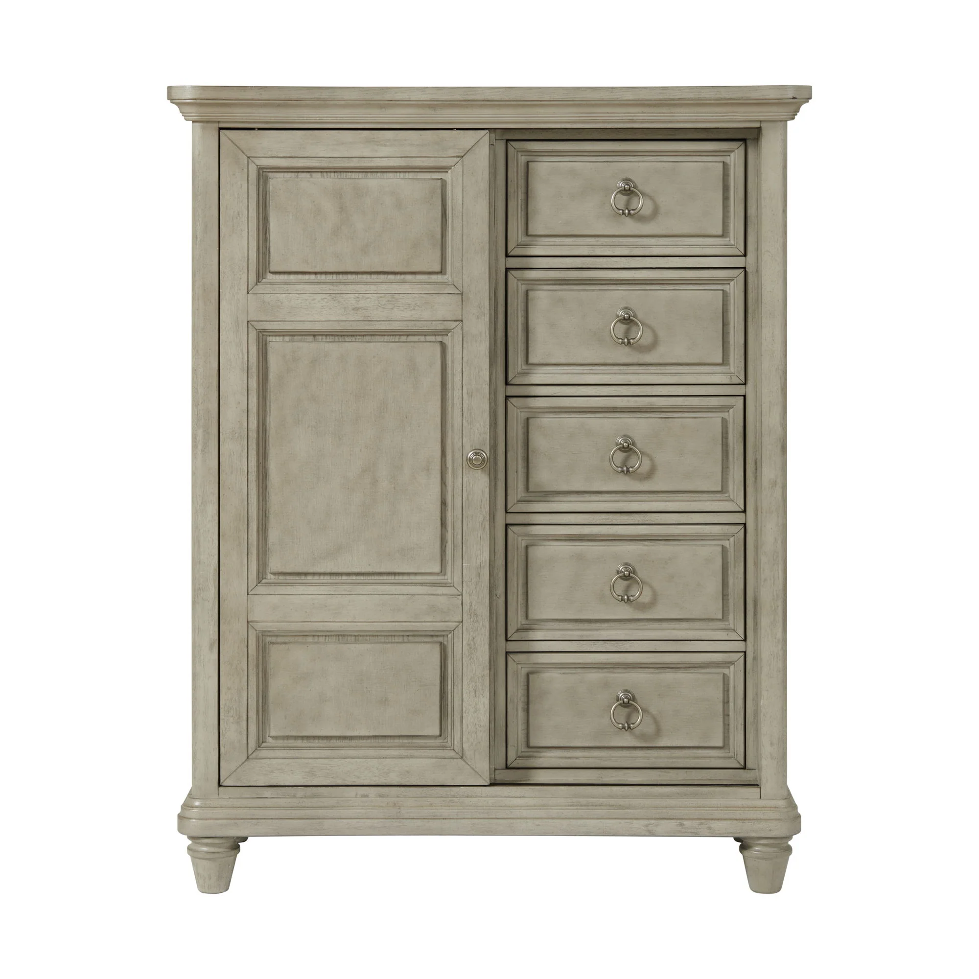 Whit-Ash - 5-Drawer Door Chest - Light Gray - Image 2