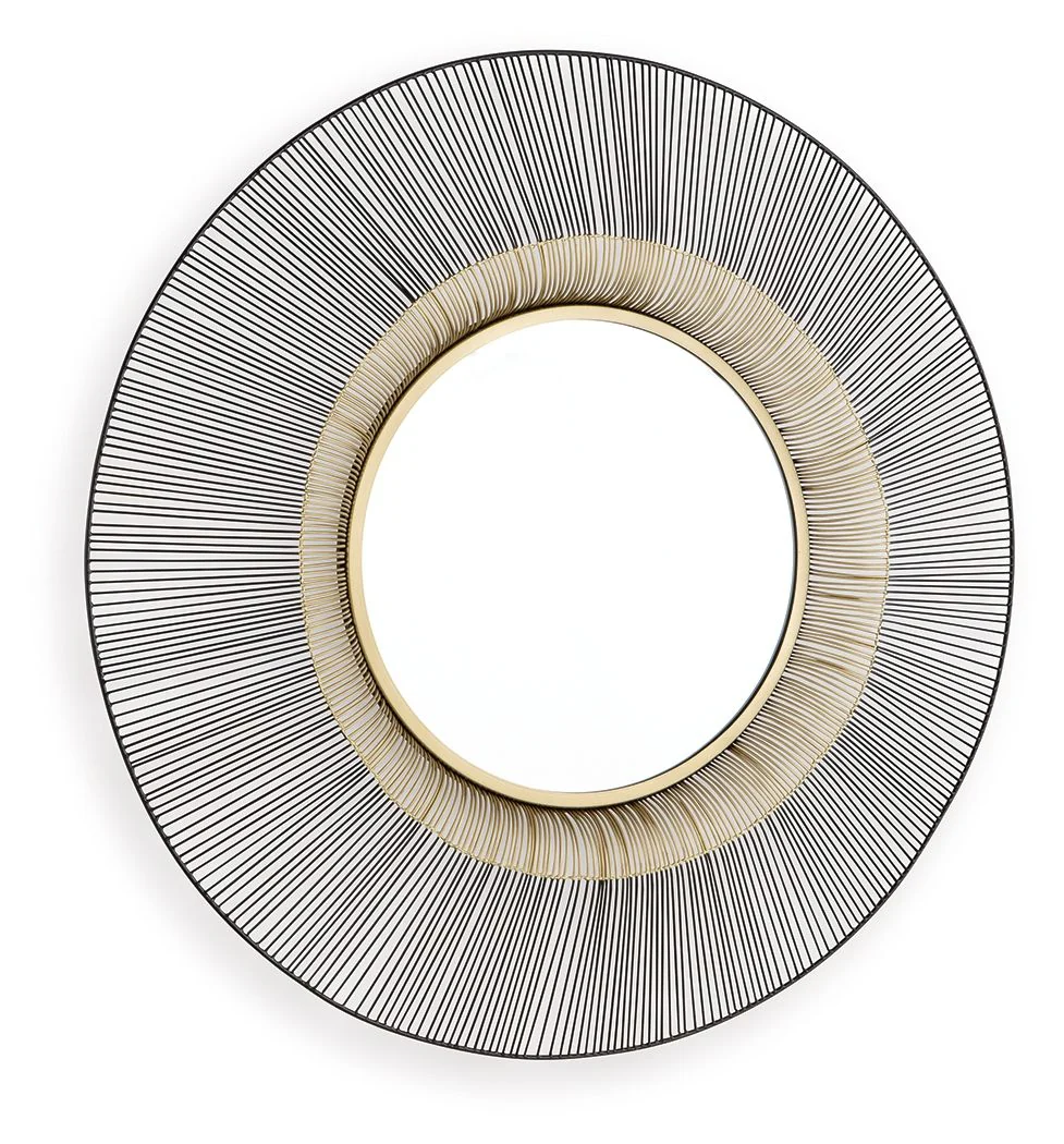Dallmen - Accent Mirror - Black / Gold Finish - Image 3