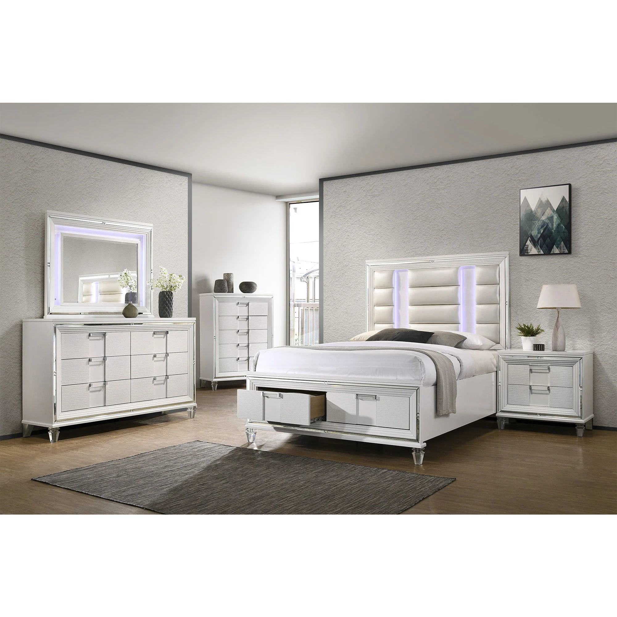 Twenty Nine - Nightstand With USB - White - Image 2