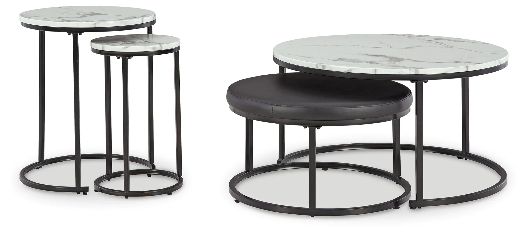 Jusmour – Occasional Nesting Table (Set of 4) – Black / White