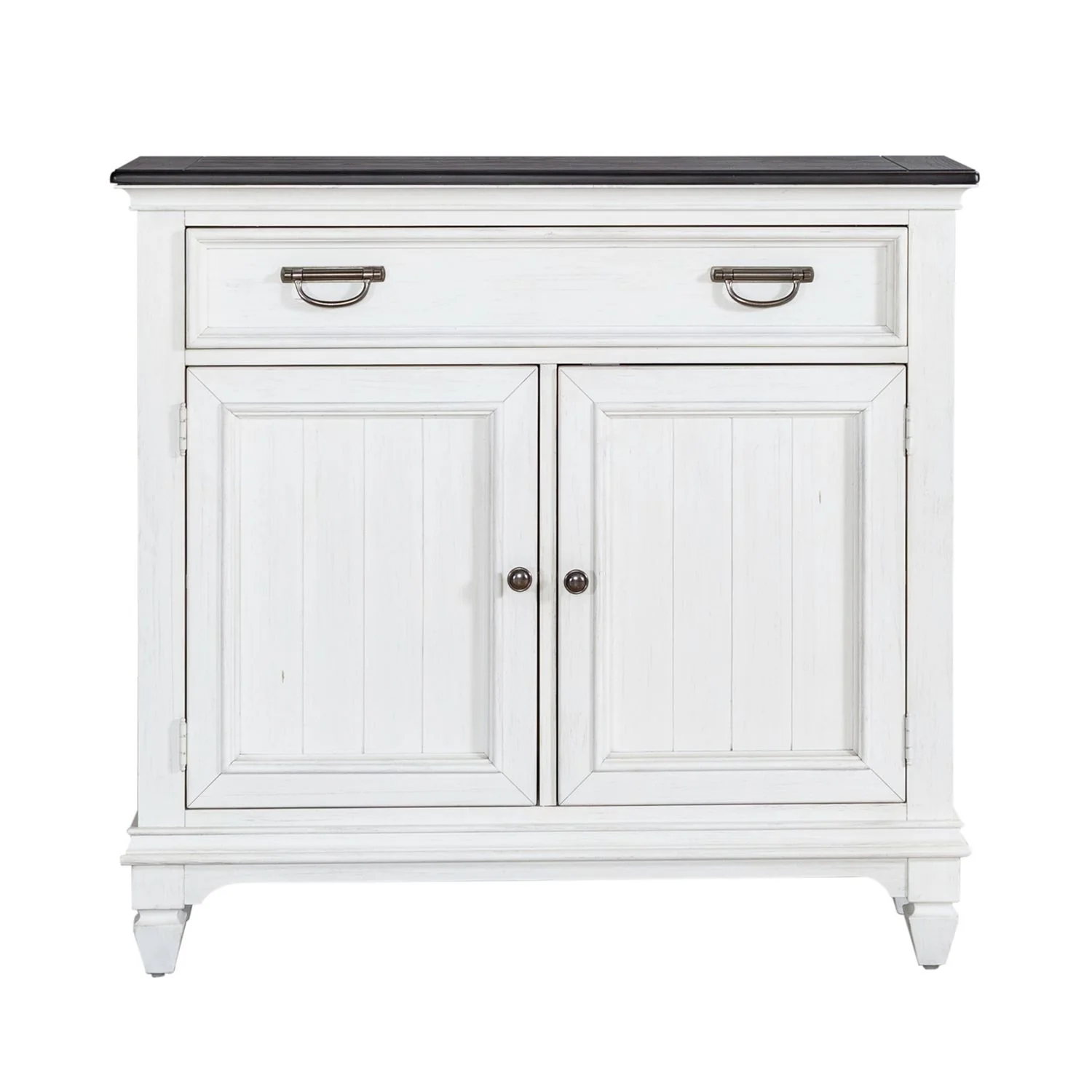Allyson Park - Accent Hall Console - Wirebrushed White / Charcoal - Image 2