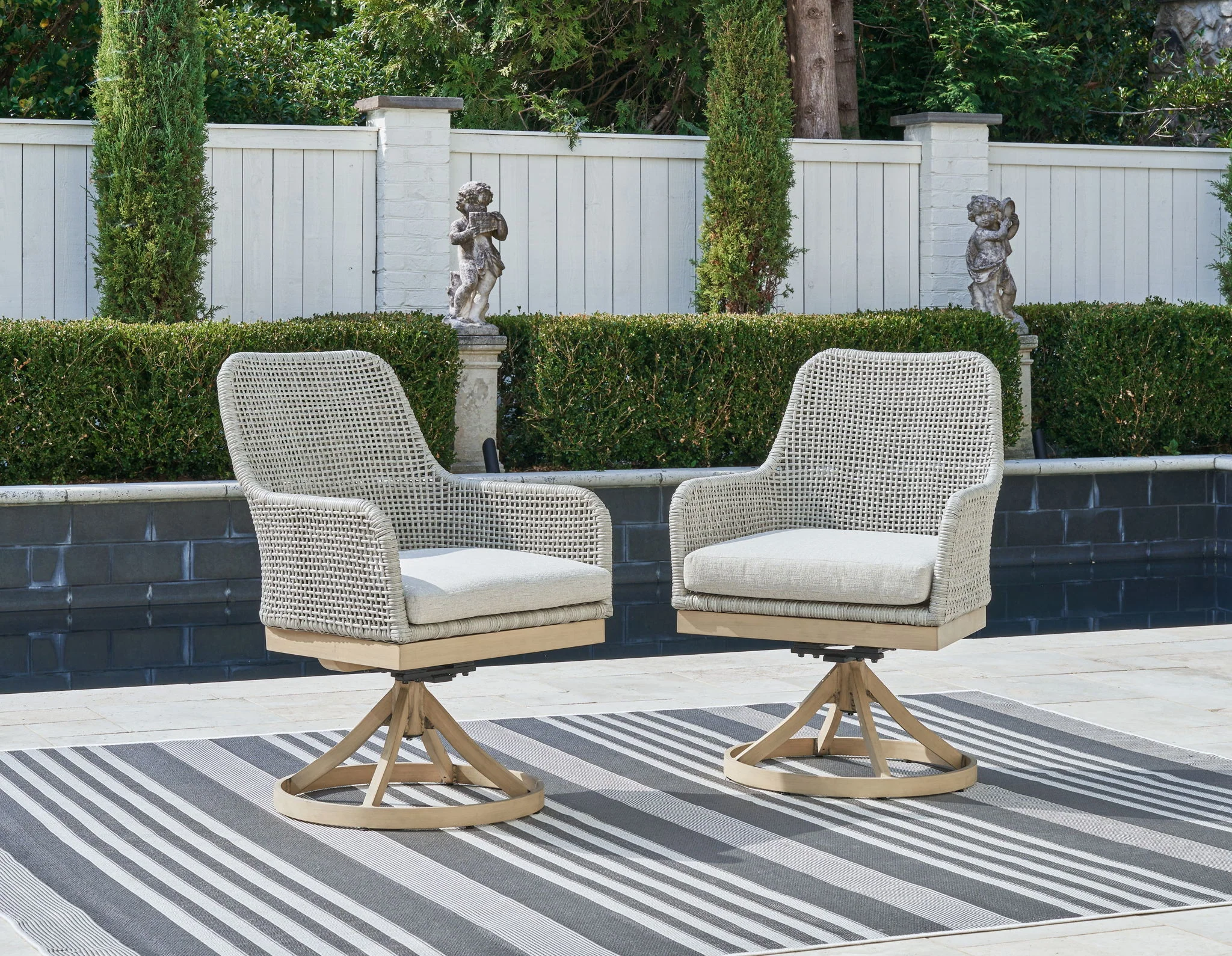 Seton Creek - Swivel Chair With Cushion (Set of 2) - Gray - Image 2