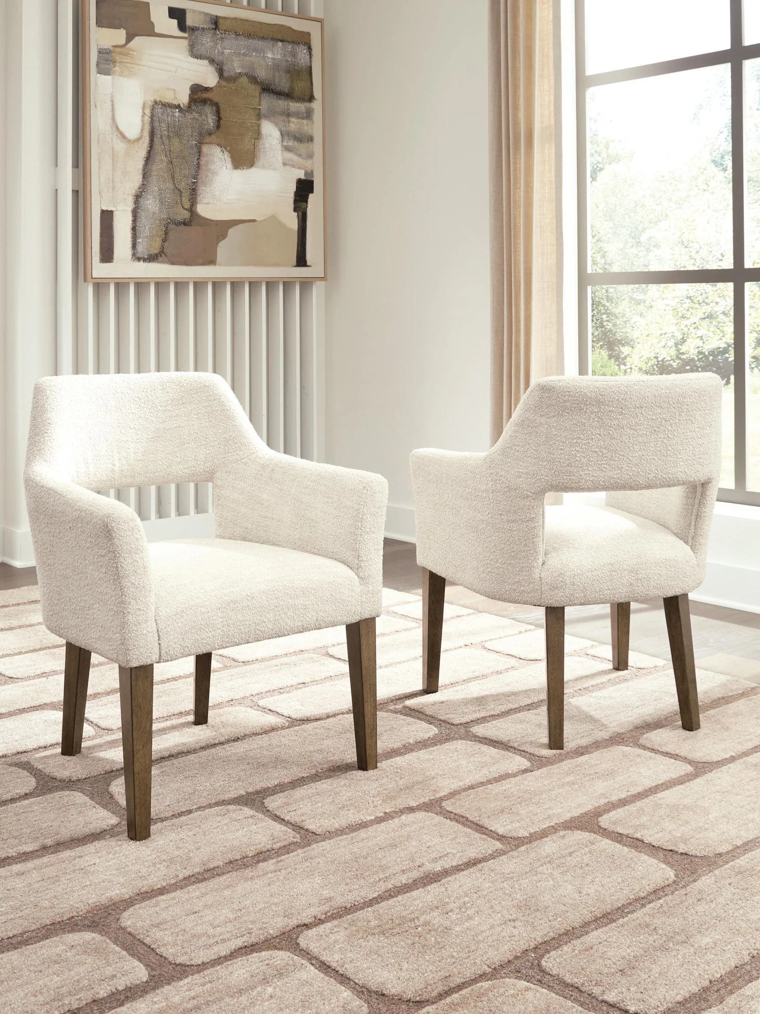 Marxmore - Dining Upholstered Arm Chair (Set of 2) - Beige / Brown - Image 3