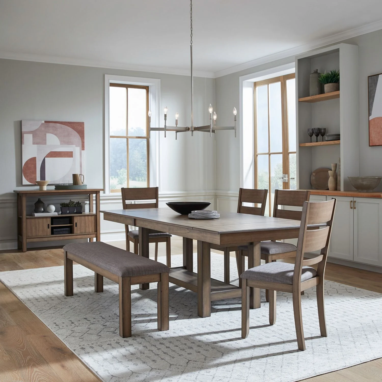 Brook Bay - Trestle Table Set With Slat Back Chairs - Image 3