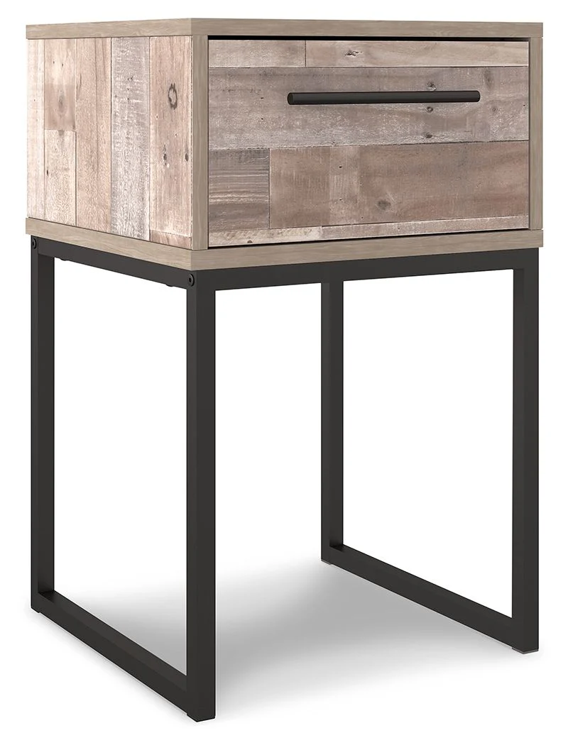 Neilsville – One Drawer Night Stand – Vinyl-Wrapped – Whitewash