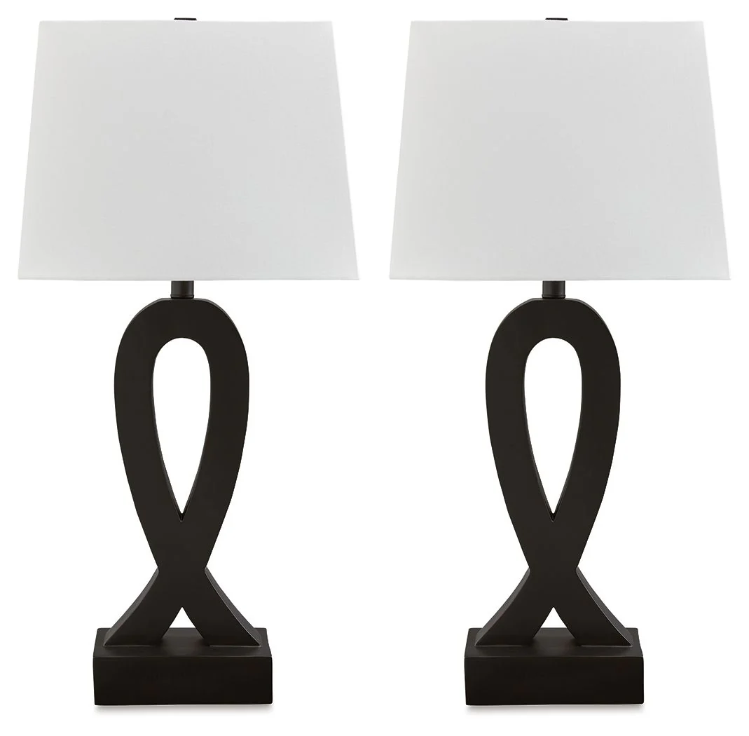 Markellton - Poly Table Lamp (Set of 2) - Black - Image 1