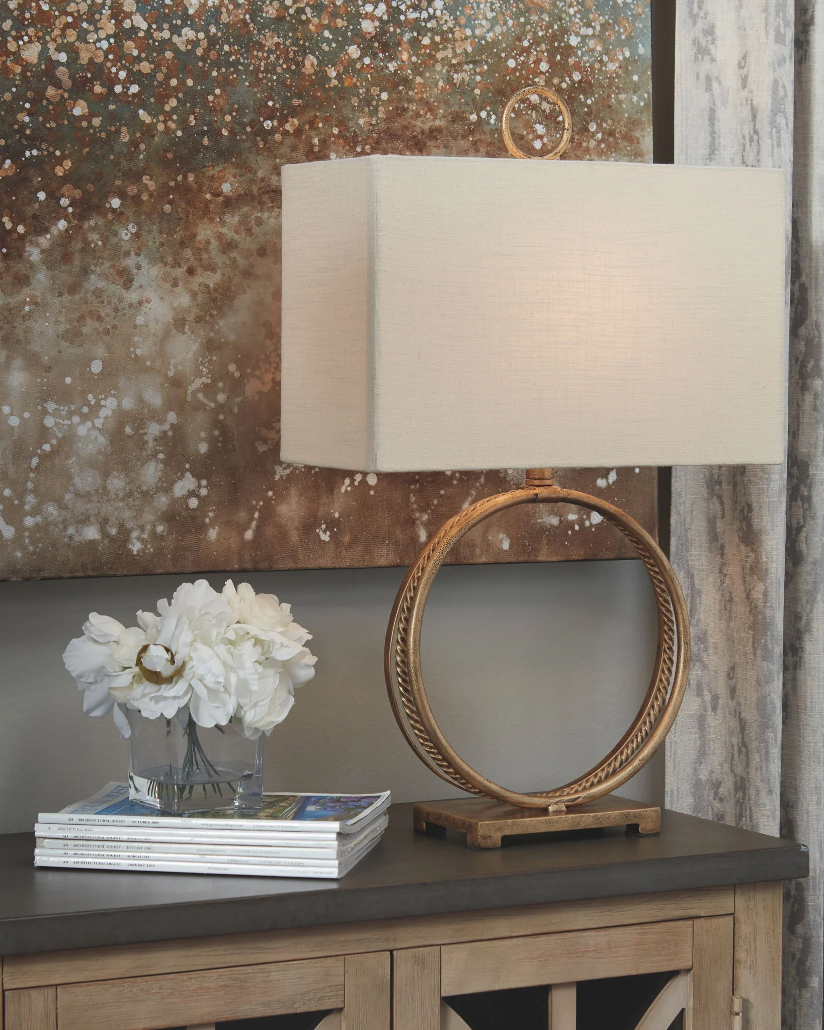 Mahala - Metal Table Lamp  - Antique Gold Finish - Image 2