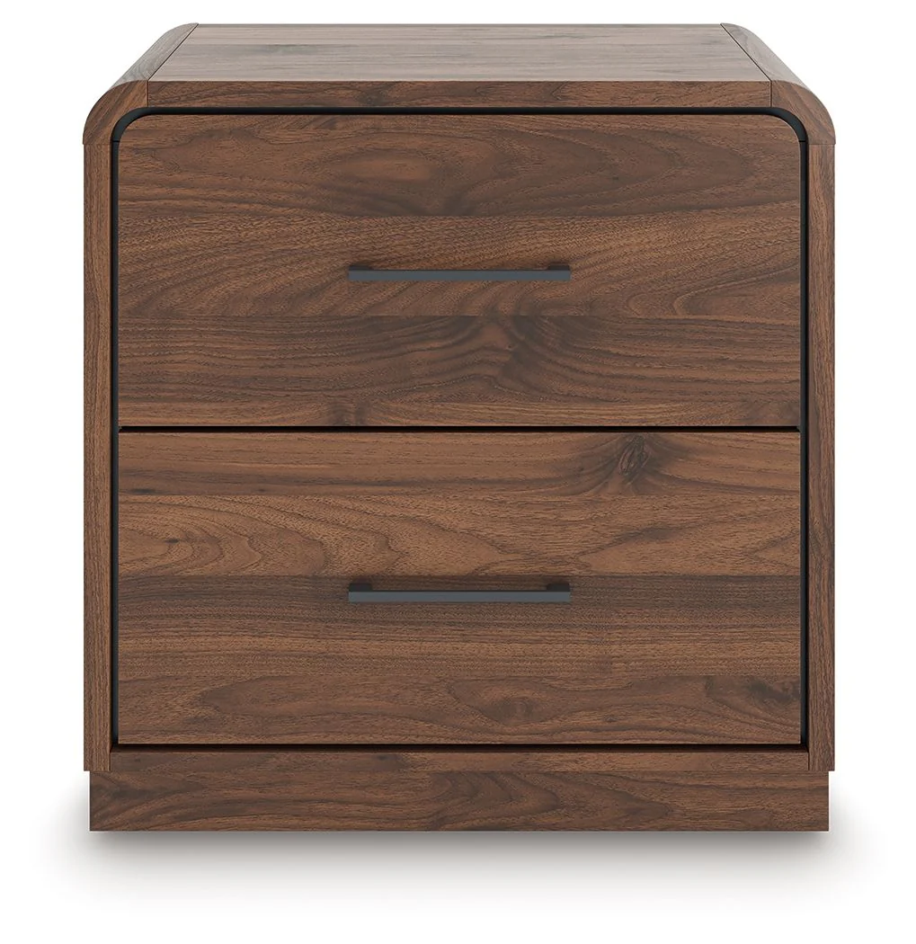 Fortlorn - Two Drawer Night Stand - Walnut Brown - Image 2