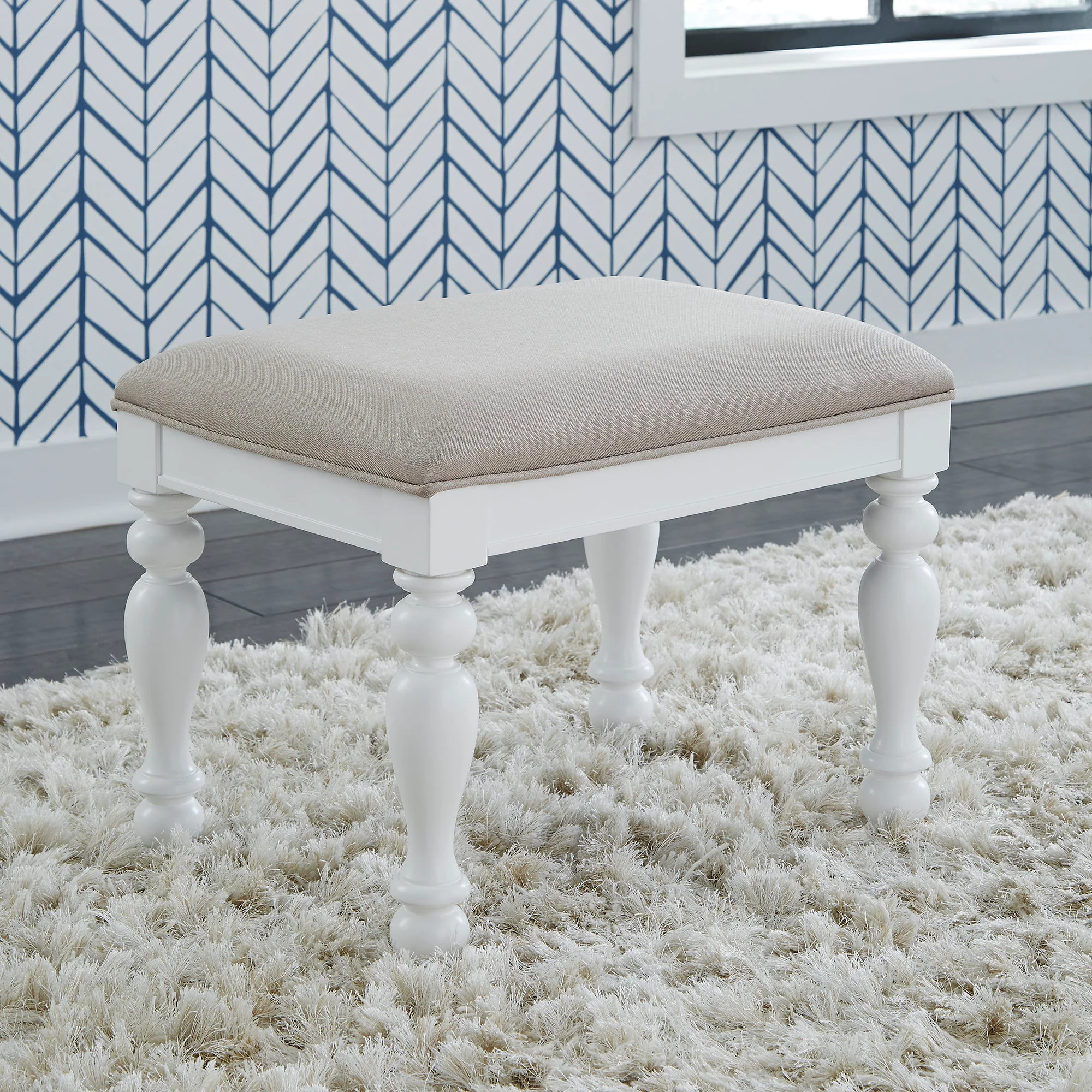 Summer House - Vanity Stool - Oyster White - Image 3