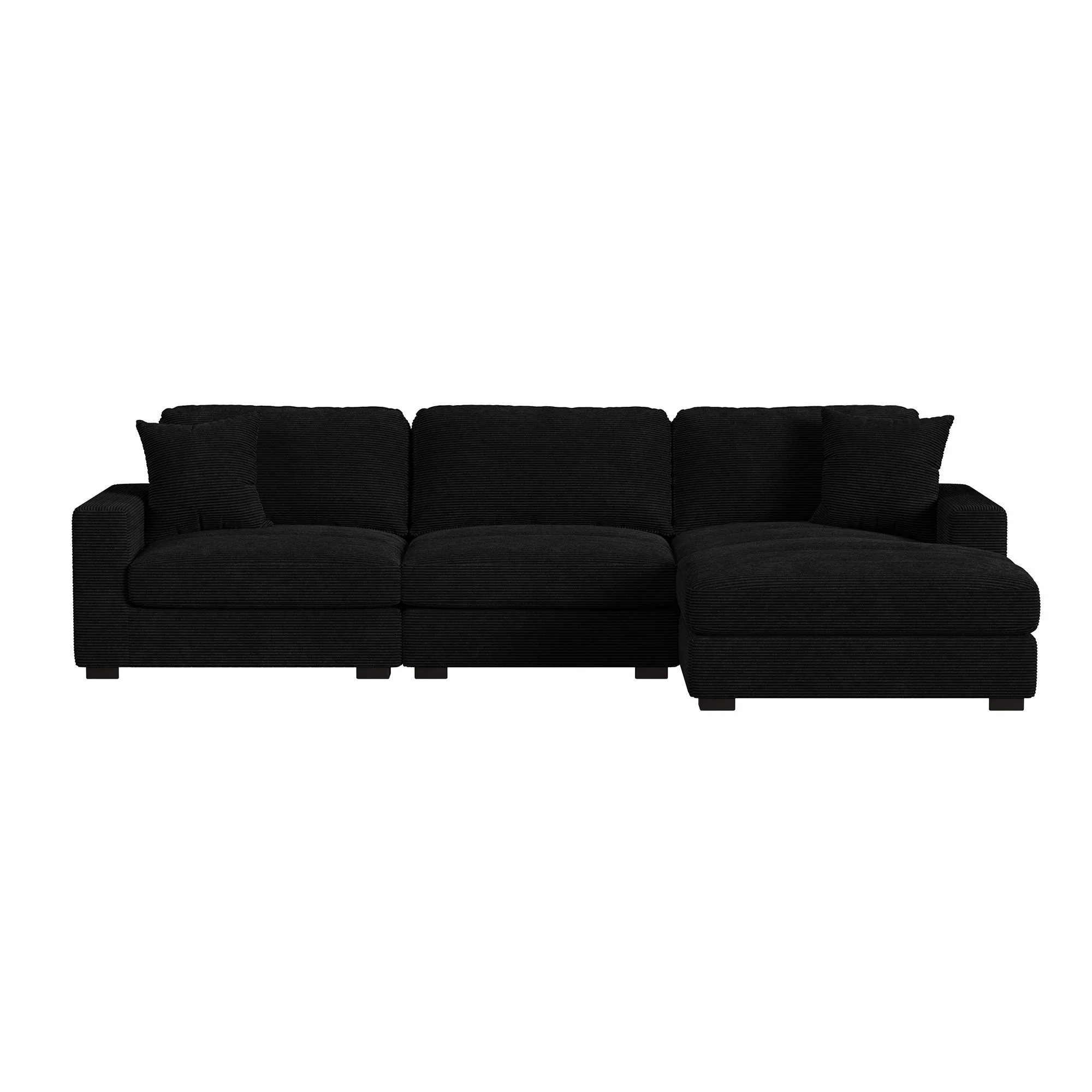 Arizona - Modular LHF Armchair With 1 Pillow 20" - Steno Black - Image 2