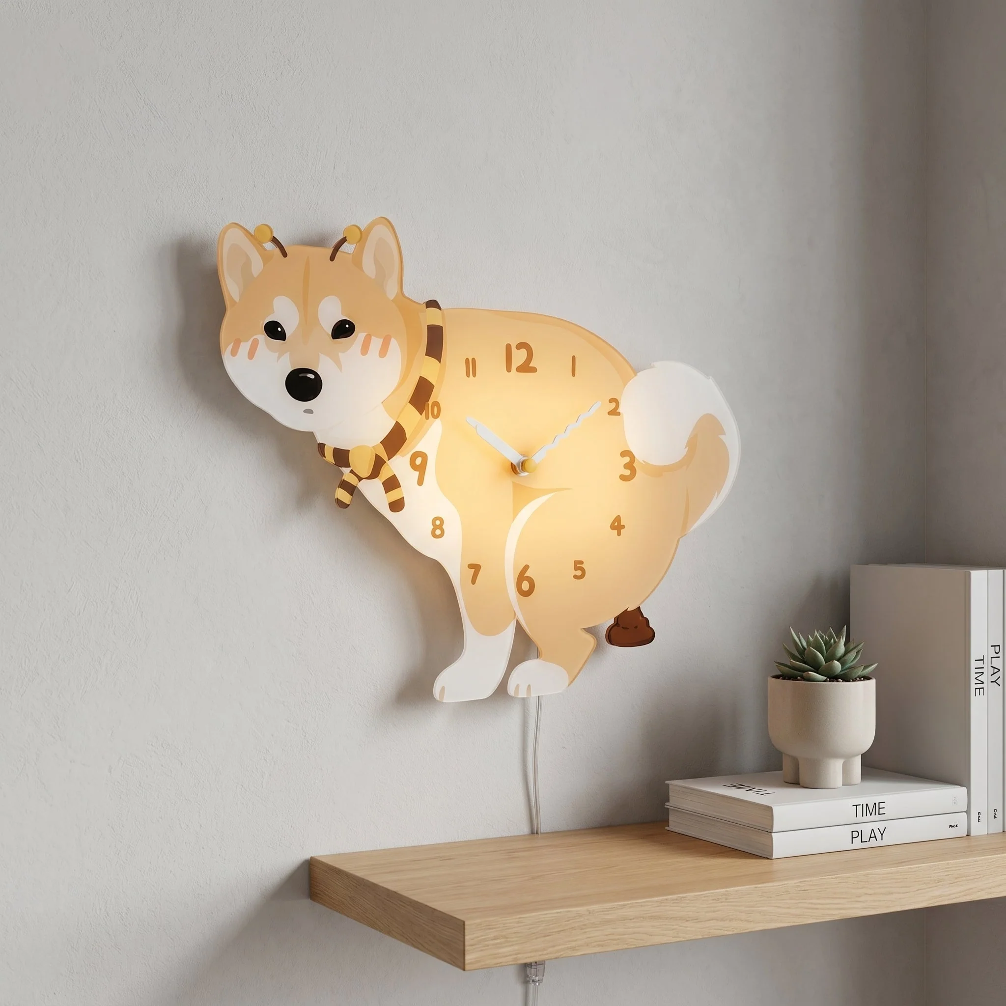 Shiba Squish Time Wall Clock - Image 1