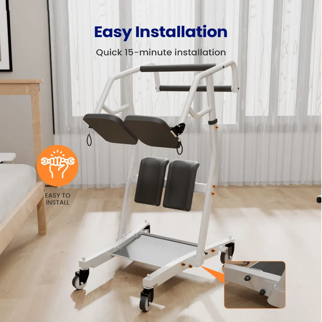 Ergonomic Patient Lift Assist Transfer Wheelchair - Image 3