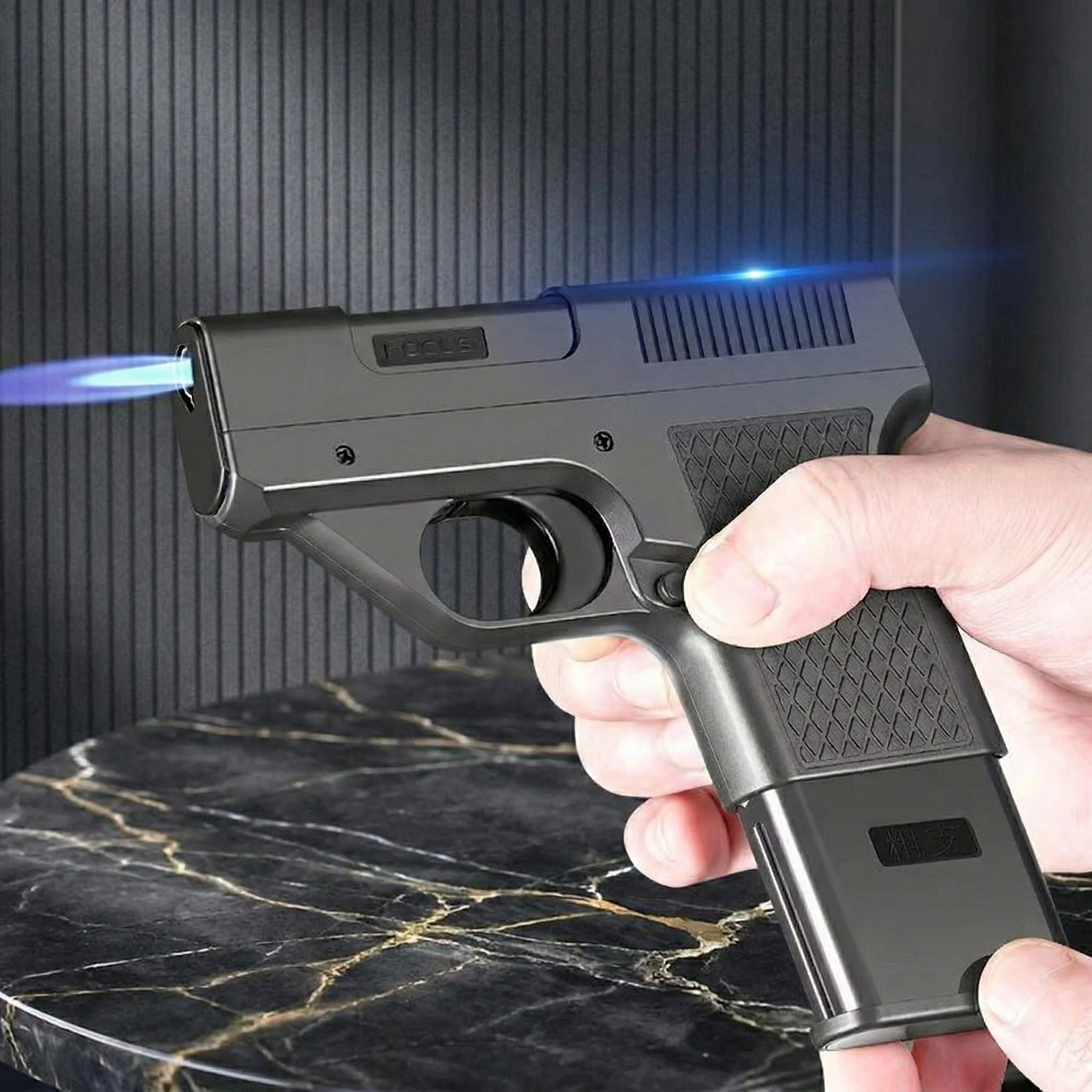 Gun Shape Secret Storage Jet Flame Lighter - Image 2